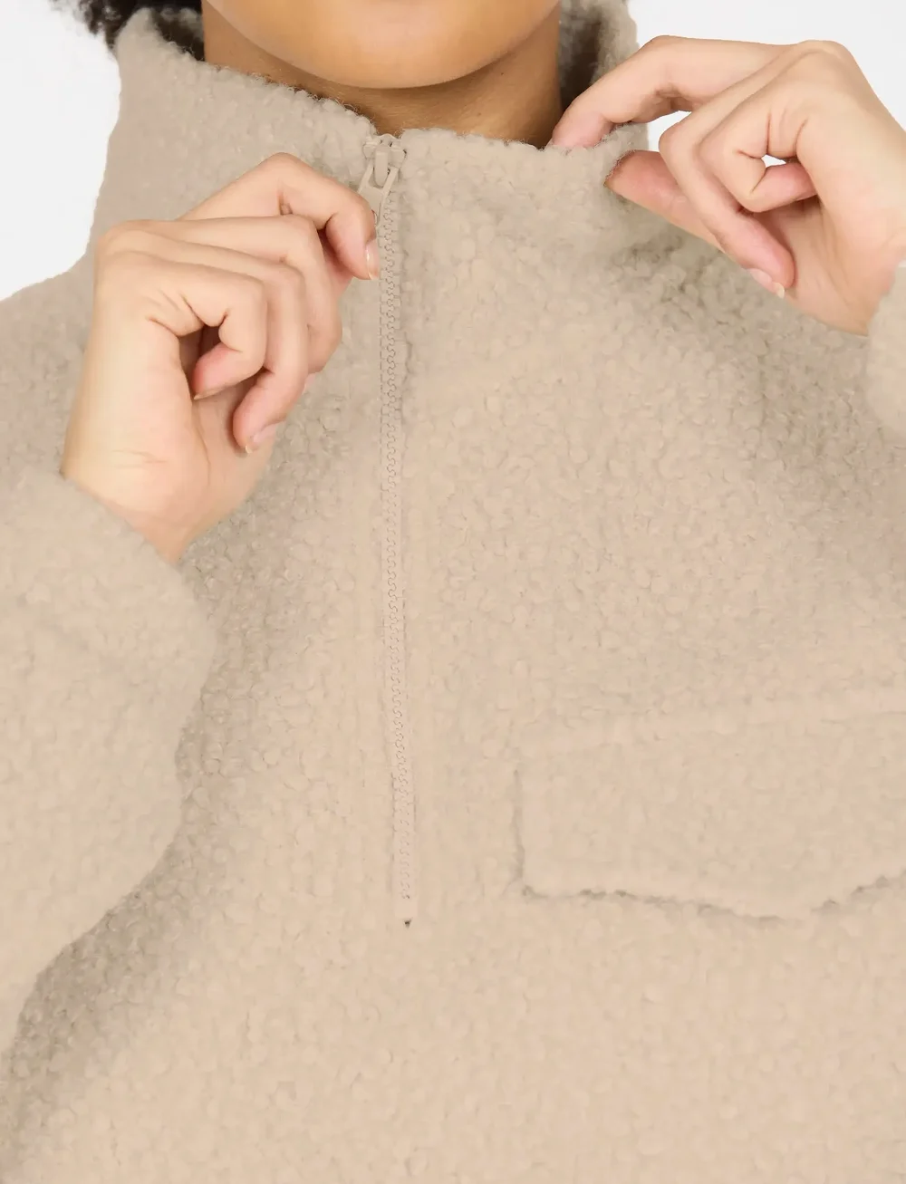 Athlecia - Florrie W Sherpa Half zip - fleece og mellemlag - silver cloud - 3