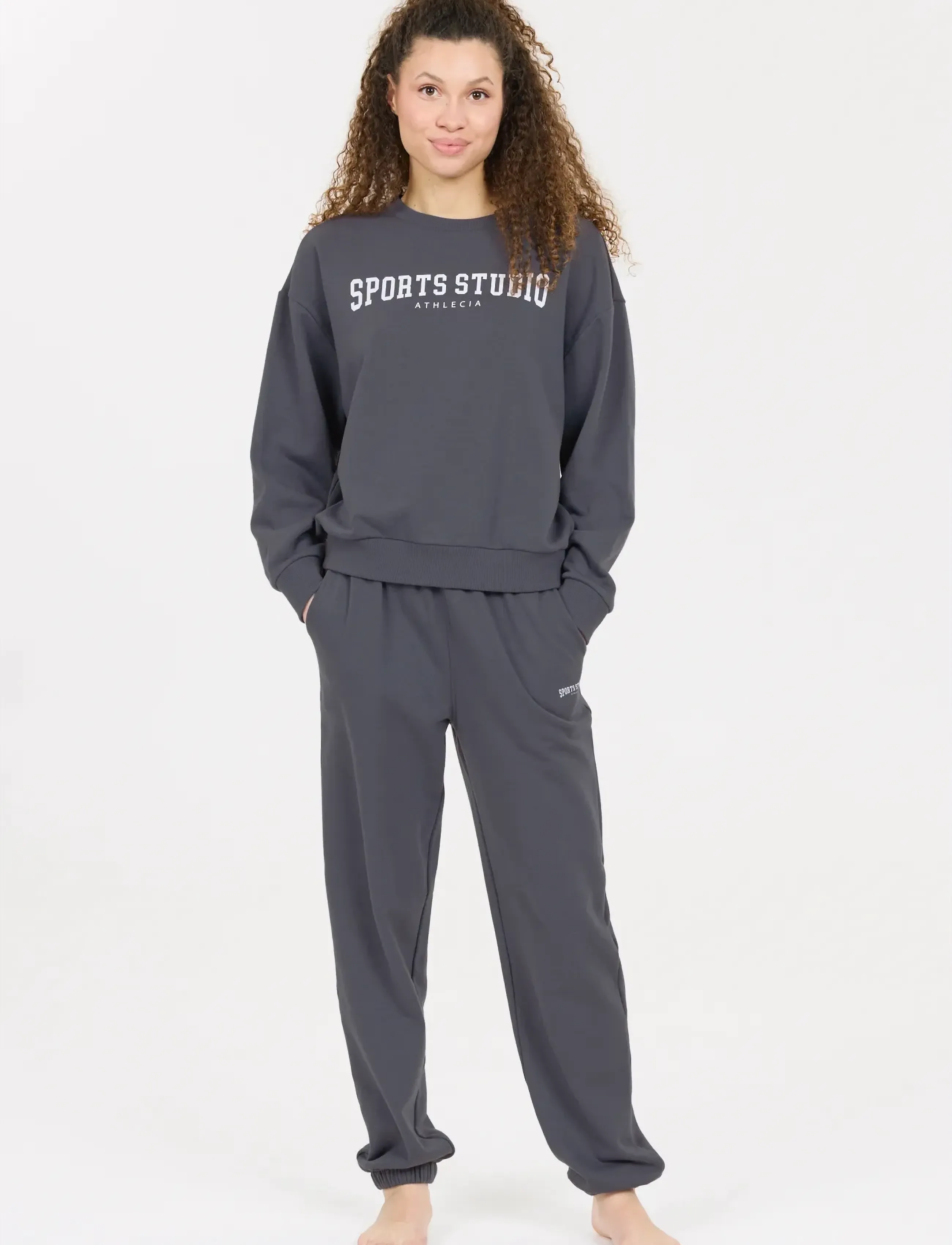 Athlecia Giannis W Crew Neck, Damen, Bedrucktes Rundhals Sweatshirt, Blau, Gr.34