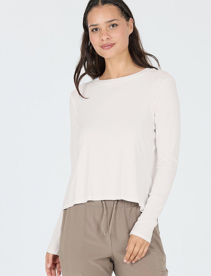 Athlecia - Mandes W L/S Tee - langarmshirts - white - 4