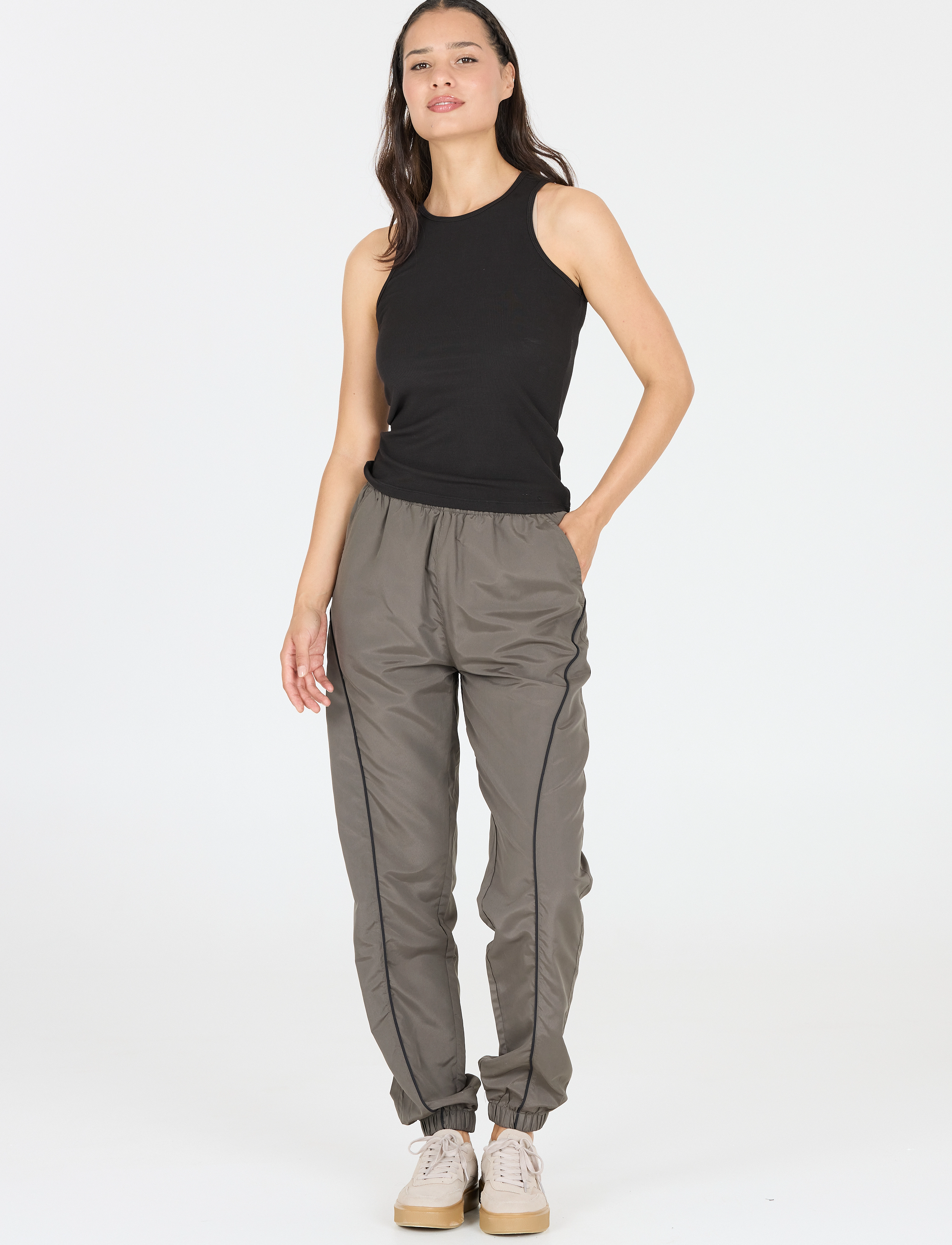 Athlecia Tinashe W Halterneck Rib Top - Treenitopit - BLACK / black