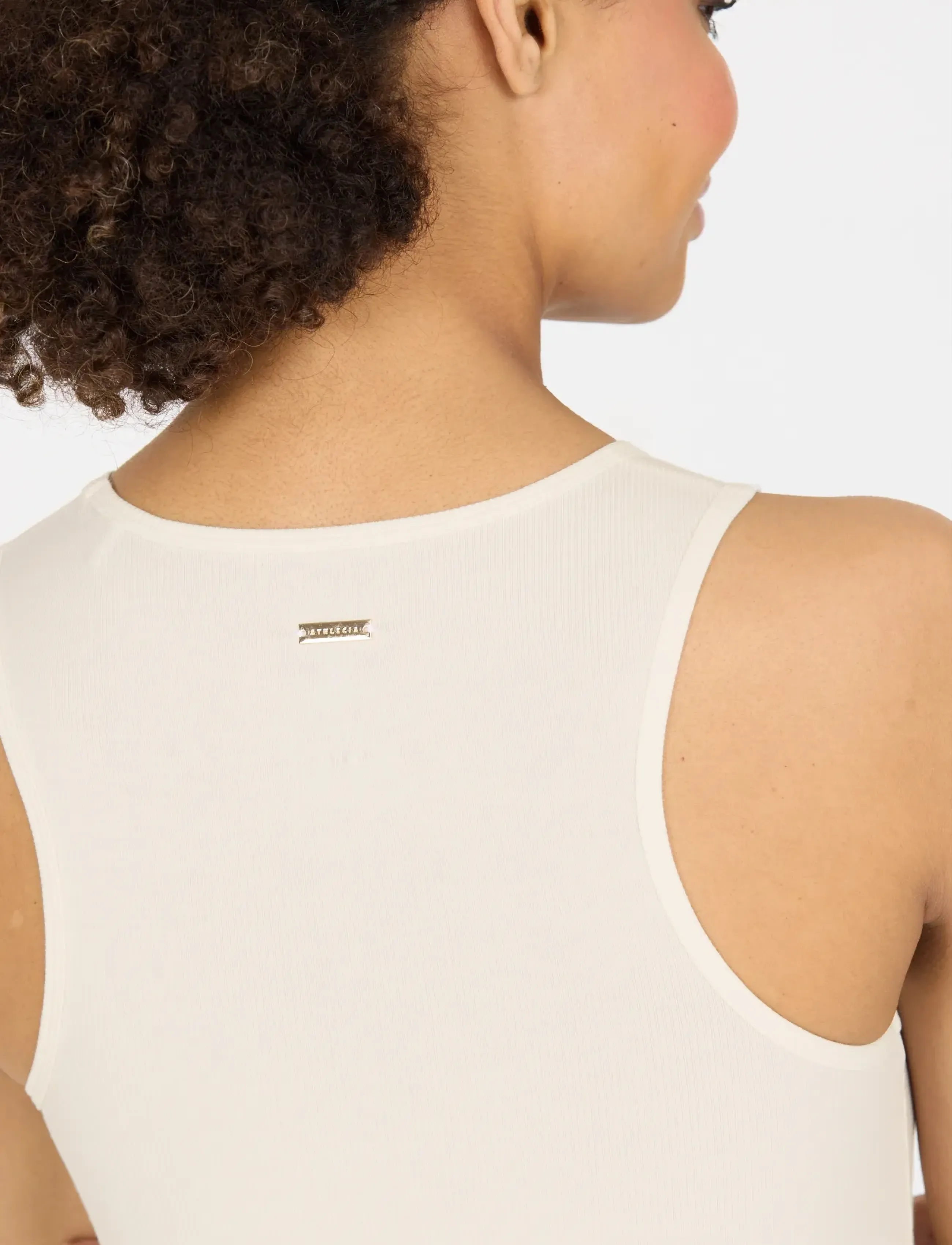 Athlecia - Tinashe W Halterneck Rib Top - topjes - vaporous gray - 3