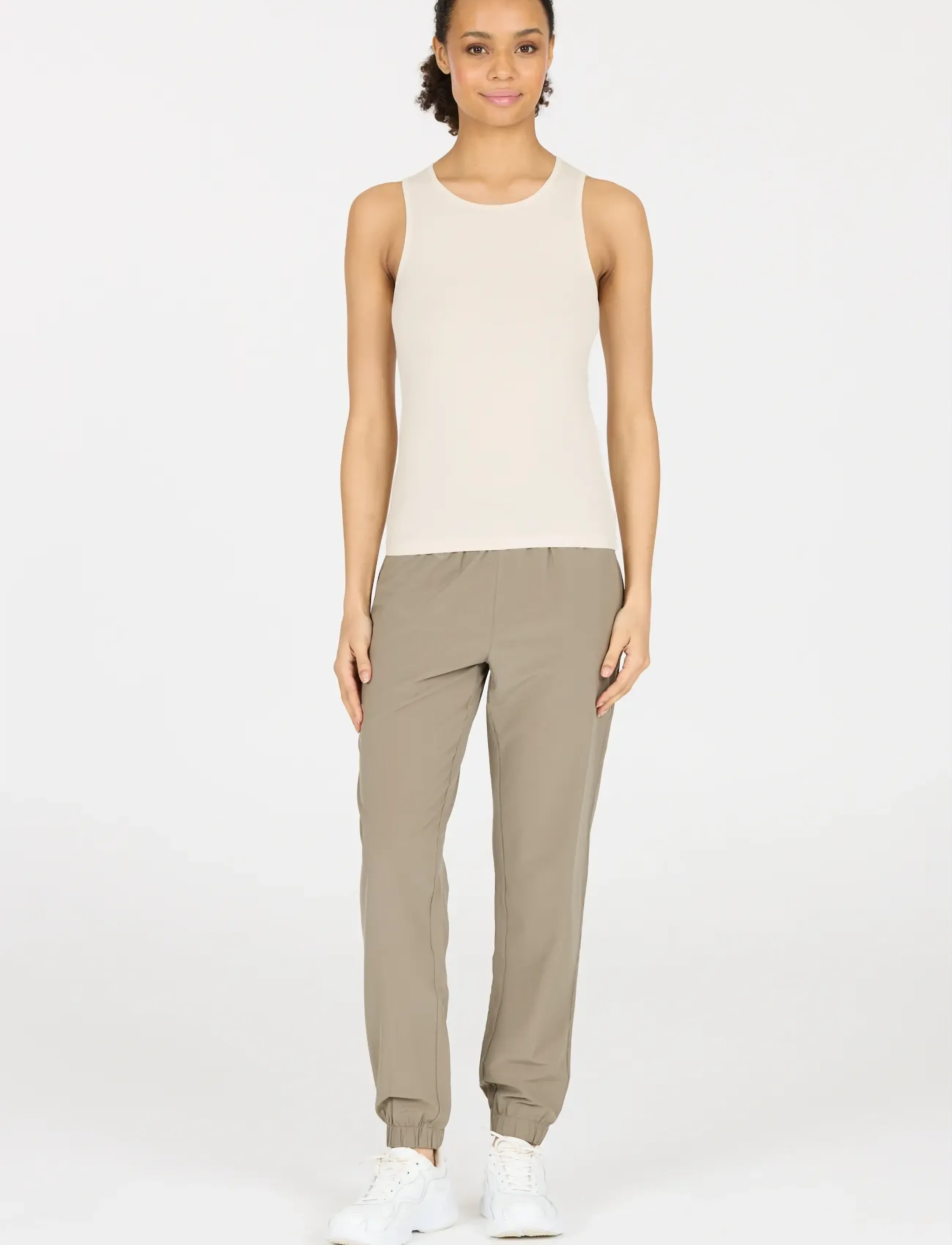 Athlecia - Tinashe W Halterneck Rib Top - topjes - vaporous gray - 4