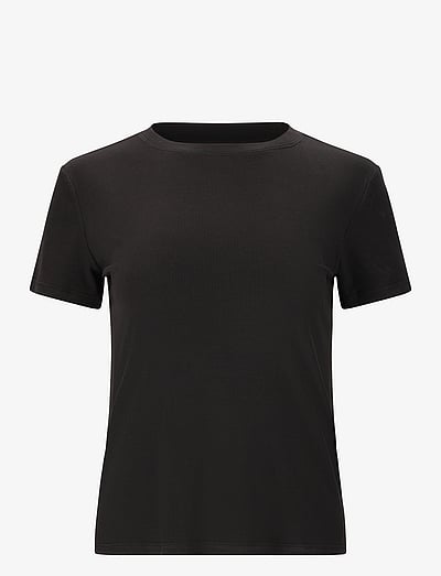 Athlecia Tinashe W Rib S/S Tee - T-särgid - BLACK / black