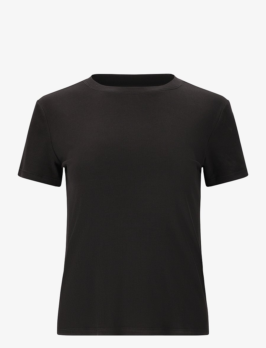 Athlecia - Tinashe W Rib S/S Tee - alussärgid ja t-särgid - black - 1
