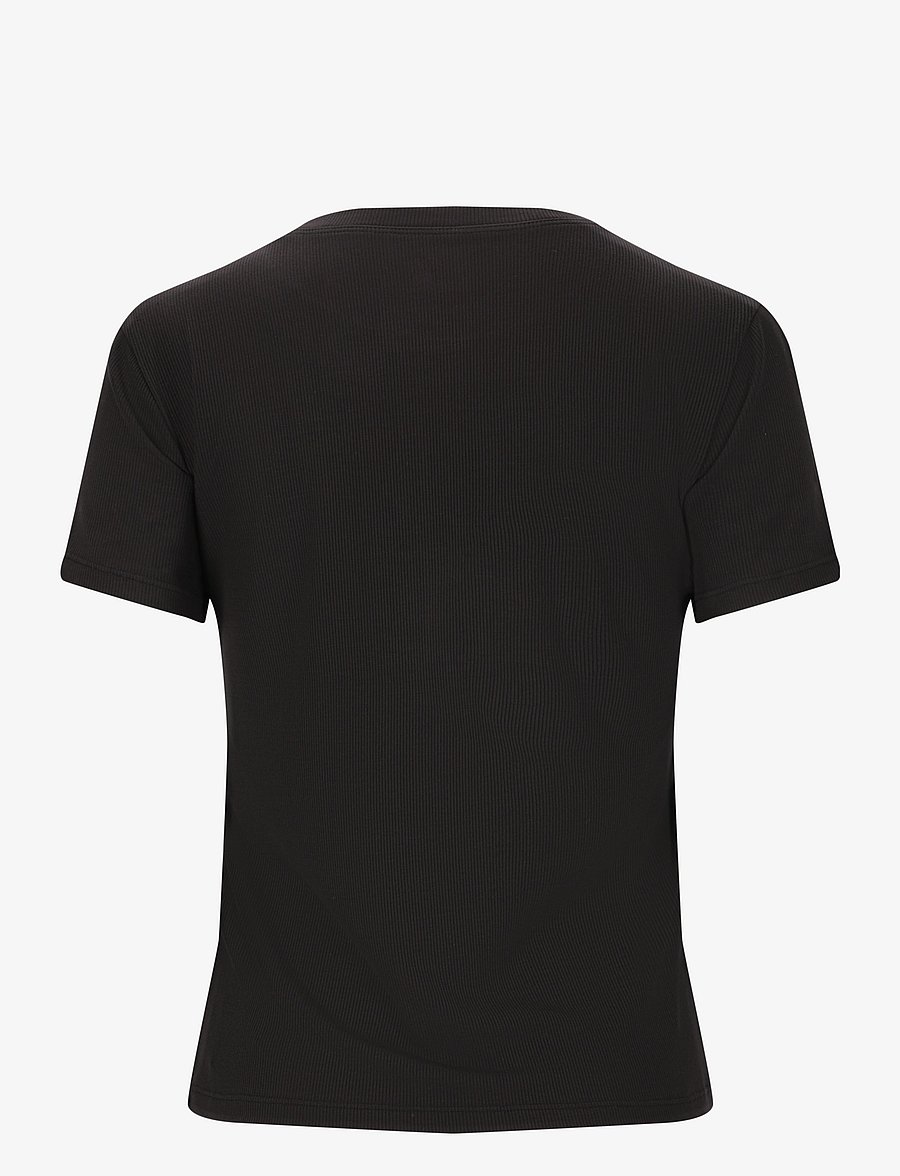 Athlecia - Tinashe W Rib S/S Tee - alussärgid ja t-särgid - black - 2
