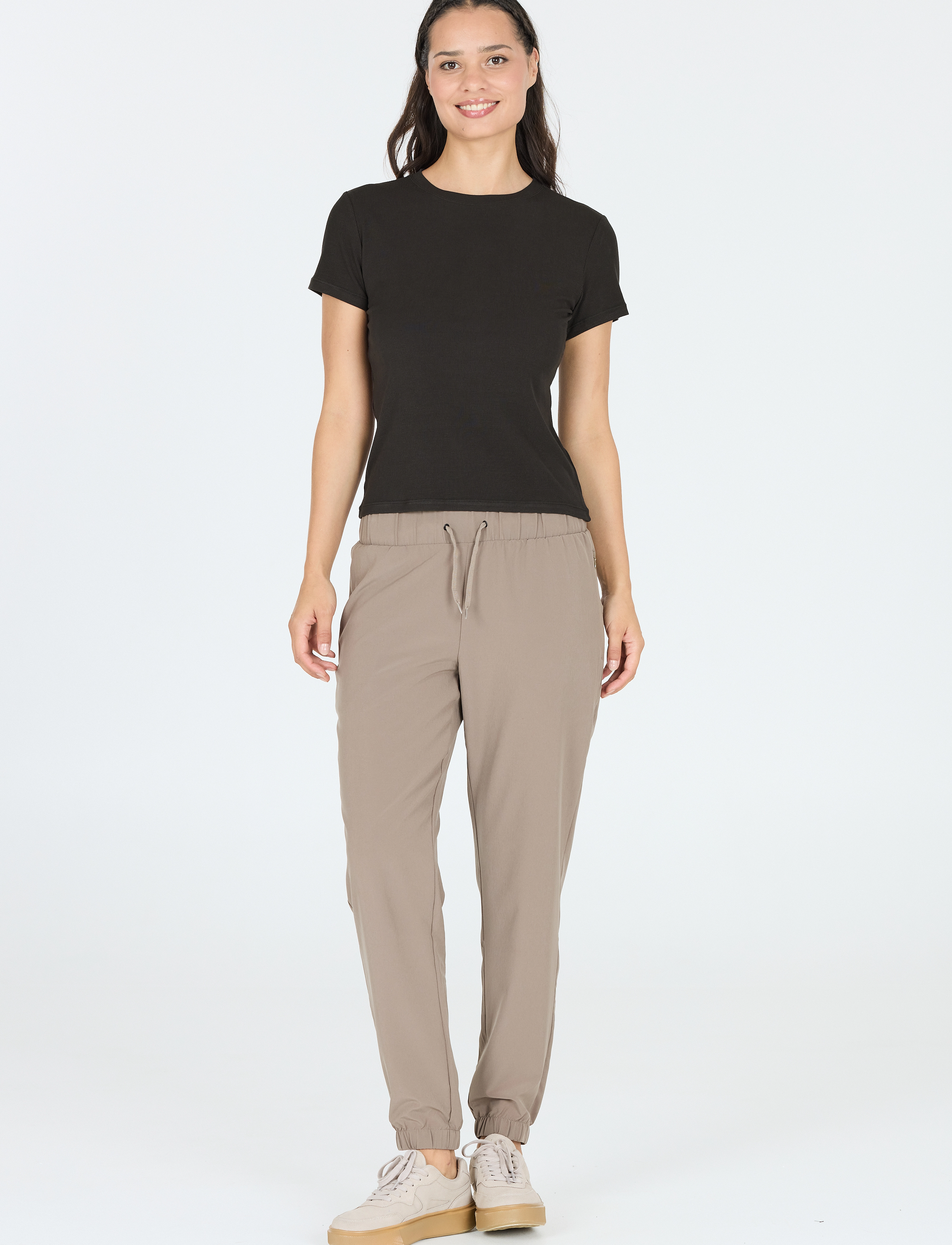 Athlecia Tinashe W Rib S/S Tee - T-shirts & Toppar - BLACK / black