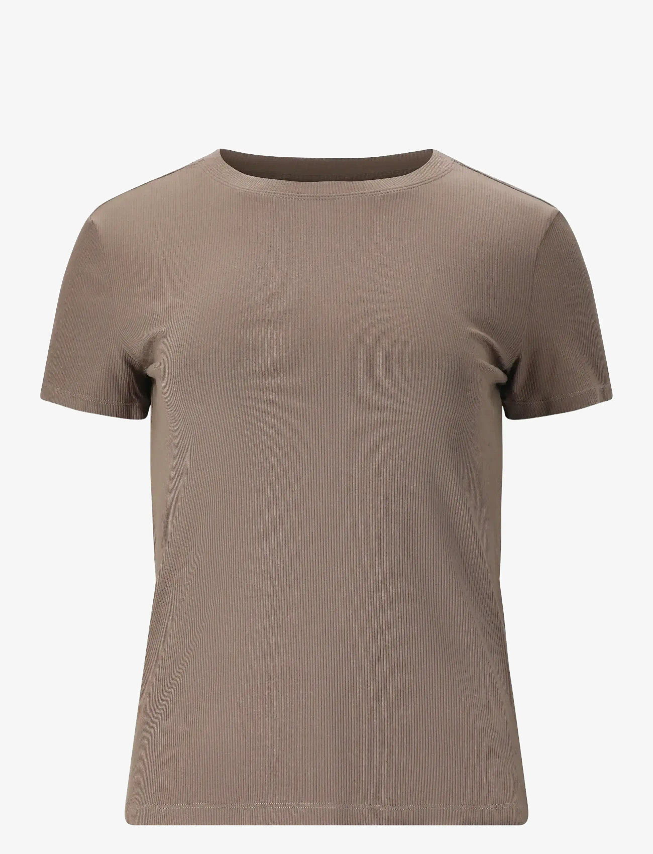 Athlecia - Tinashe W Rib S/S Tee - t-shirts - greige - 1