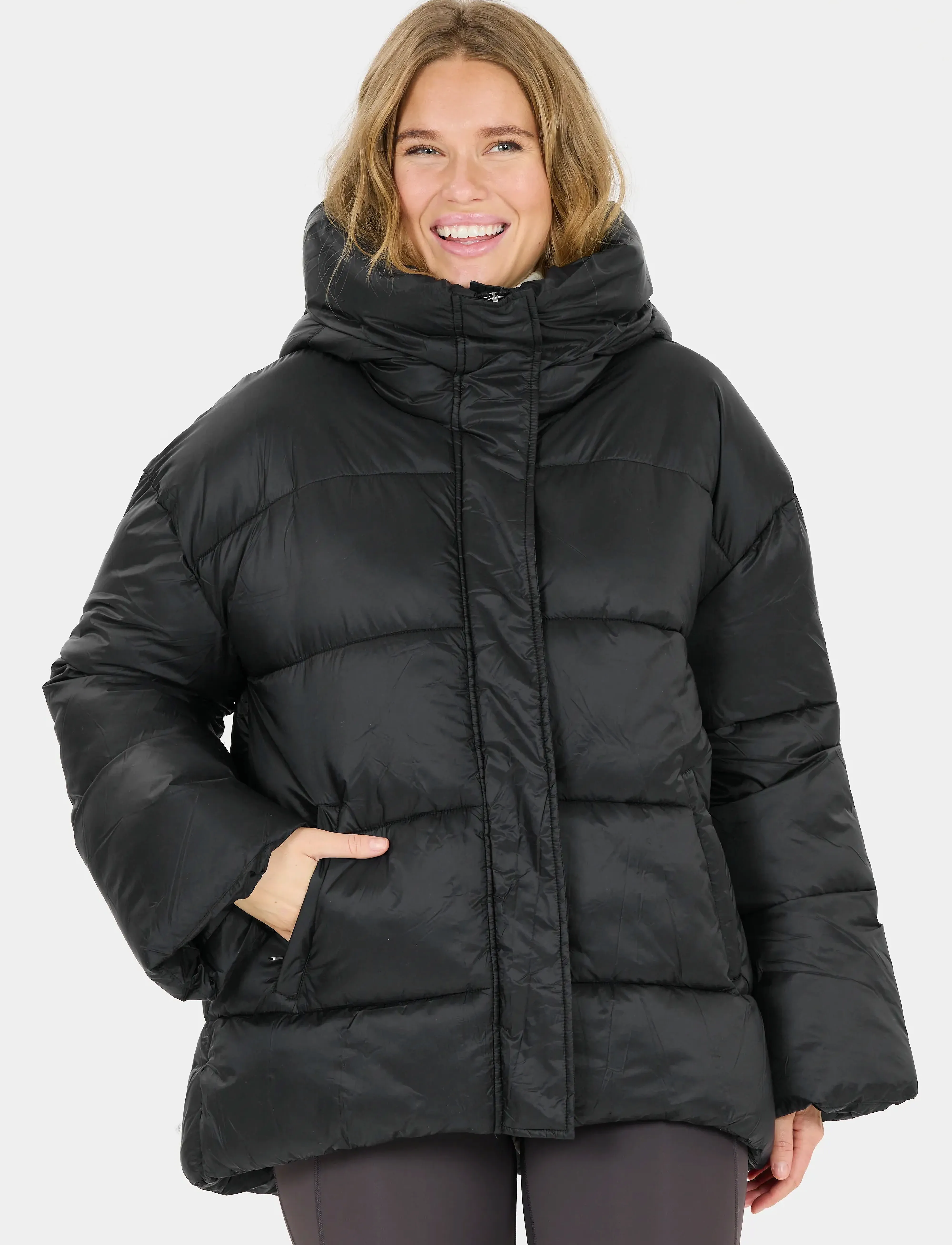 Athlecia Shaja W Short Puffer, Kvinder, Kort Pufferjakke, Sort, Str: 36