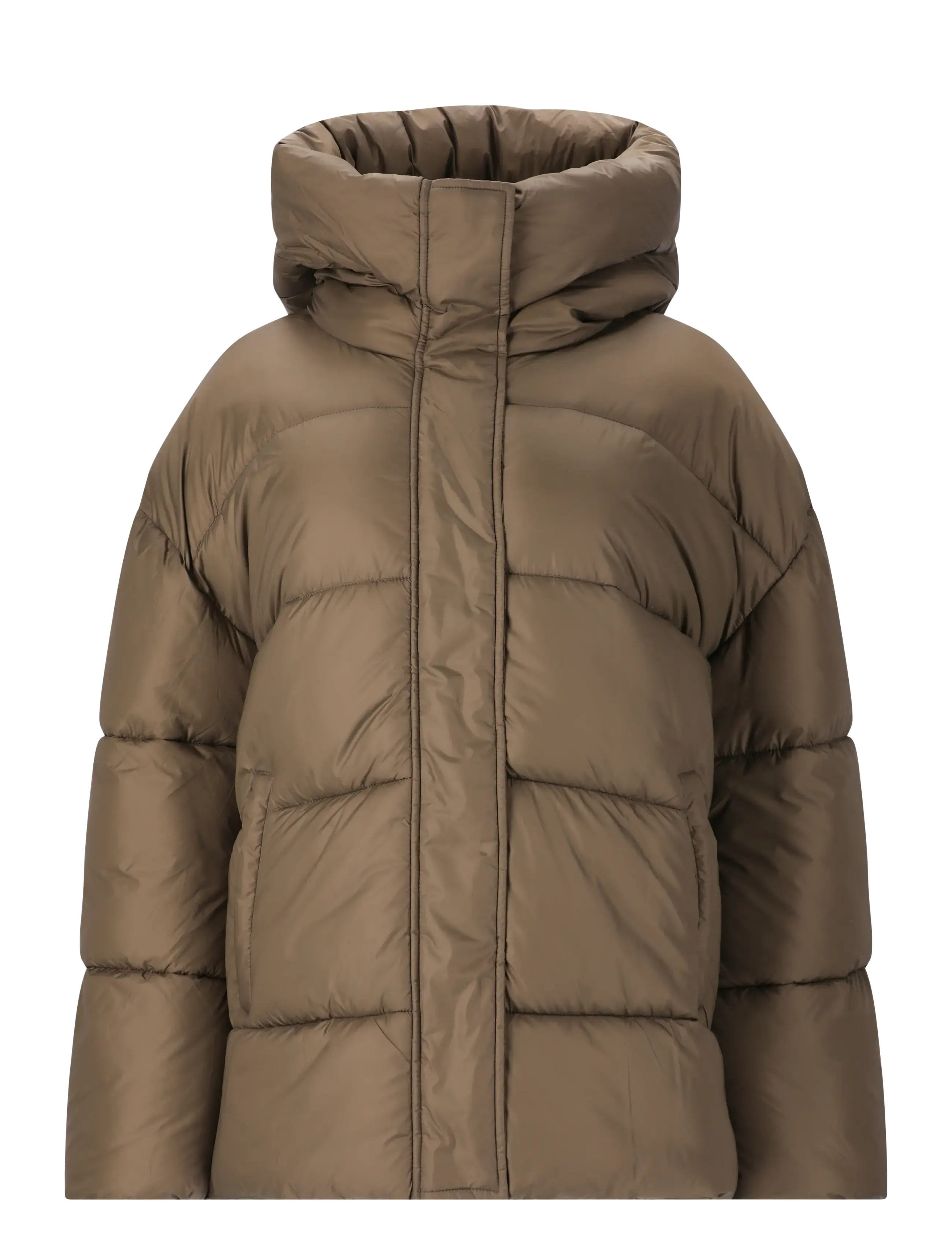 Athlecia Shaja W Short Puffer - Kläder - FALLEN ROCK / brown