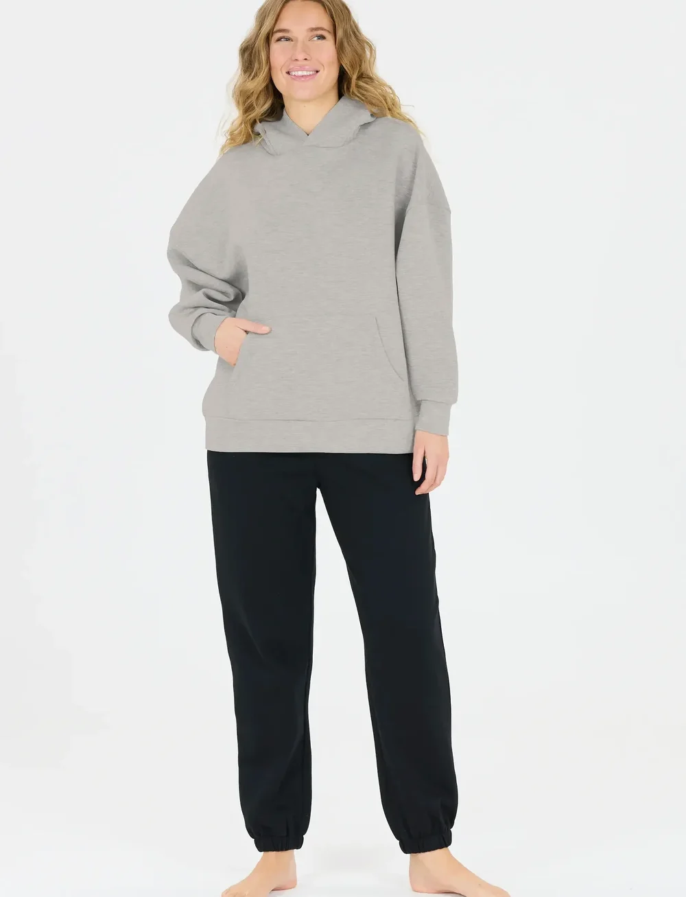 Athlecia - Larisa W Hoody - sweatshirts - light grey melange - 5