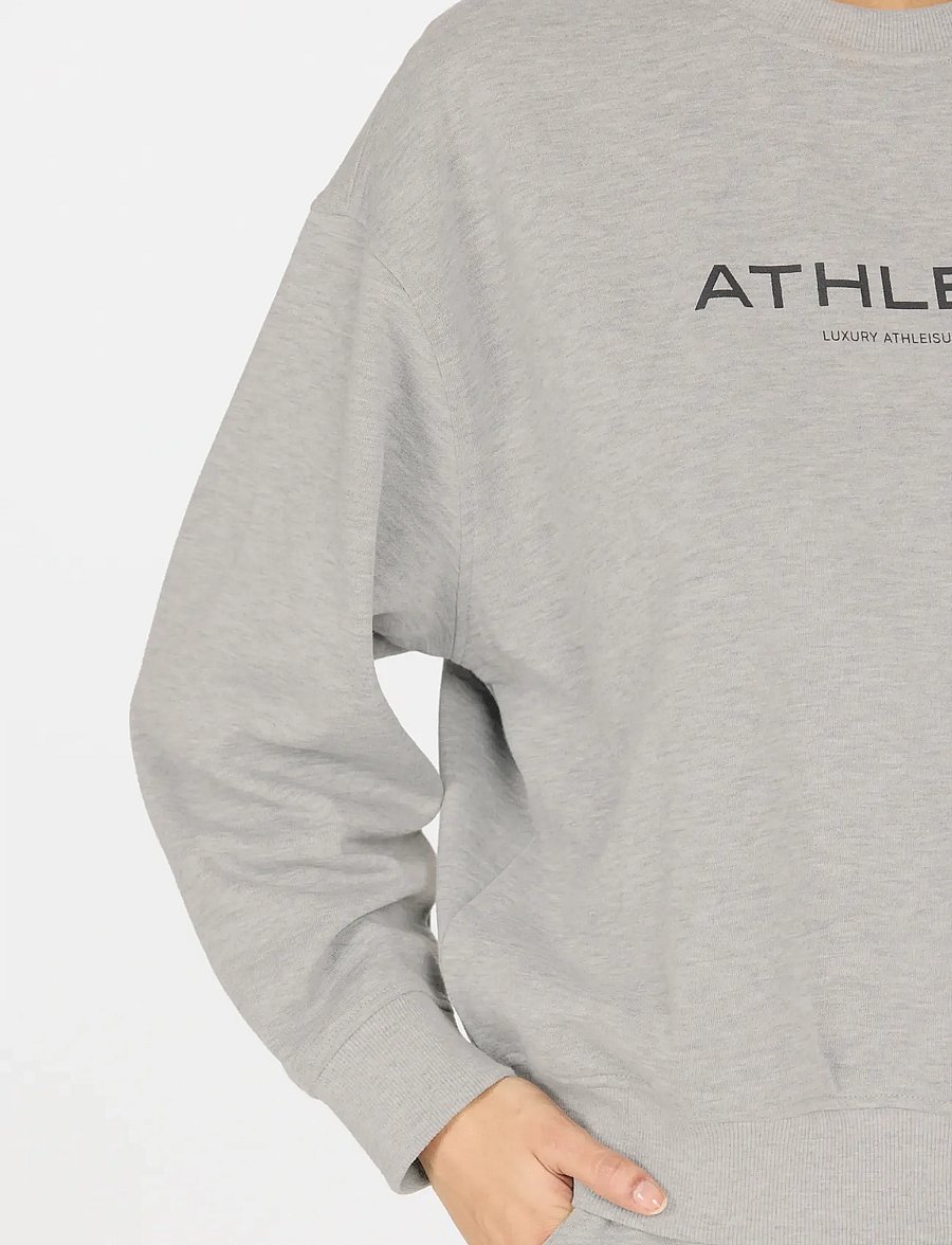 Athlecia - Atkins W Crew Neck - dressipluusid ja pusad - light grey melange - 0