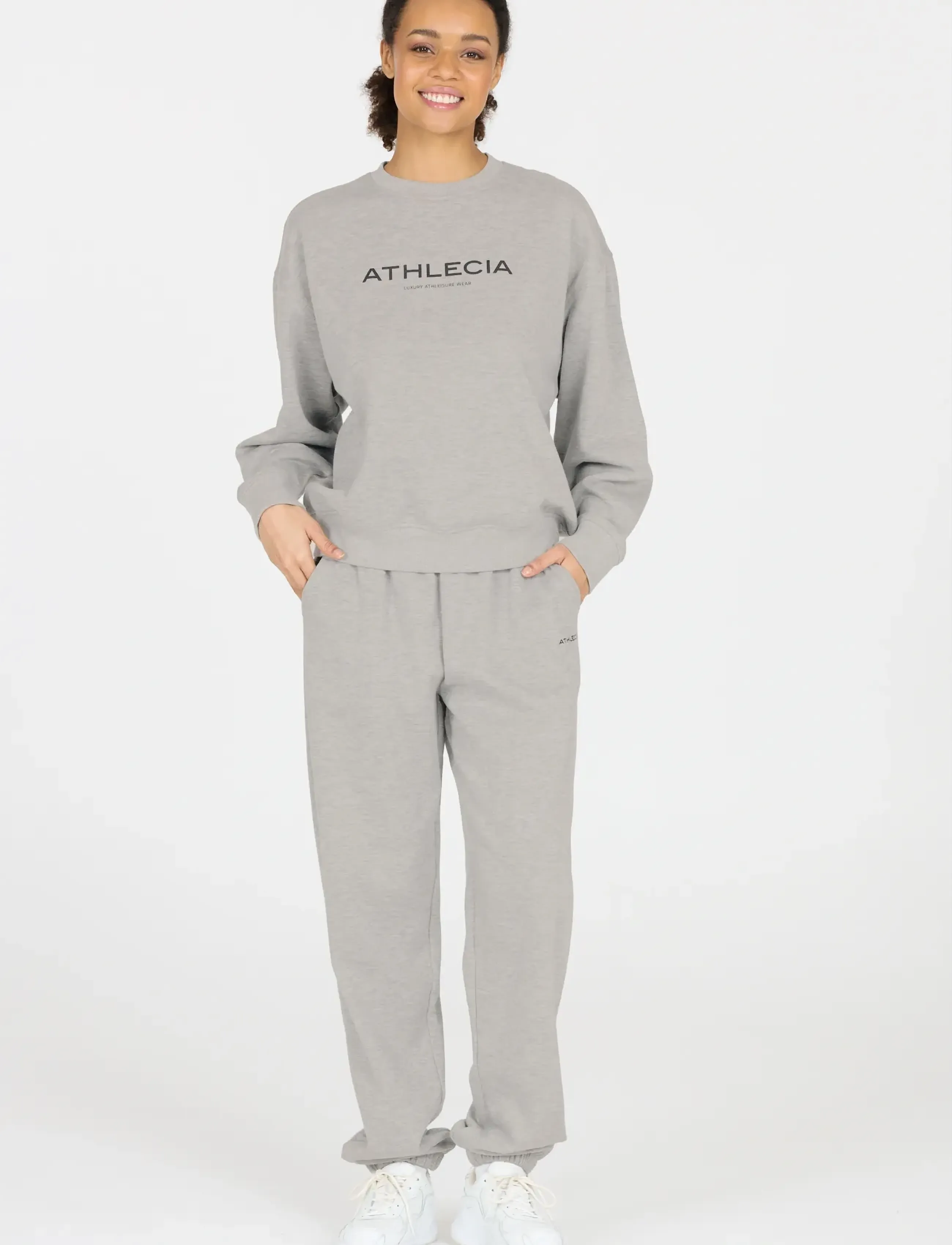 Athlecia - Atkins W Crew Neck - peysur - light grey melange - 4