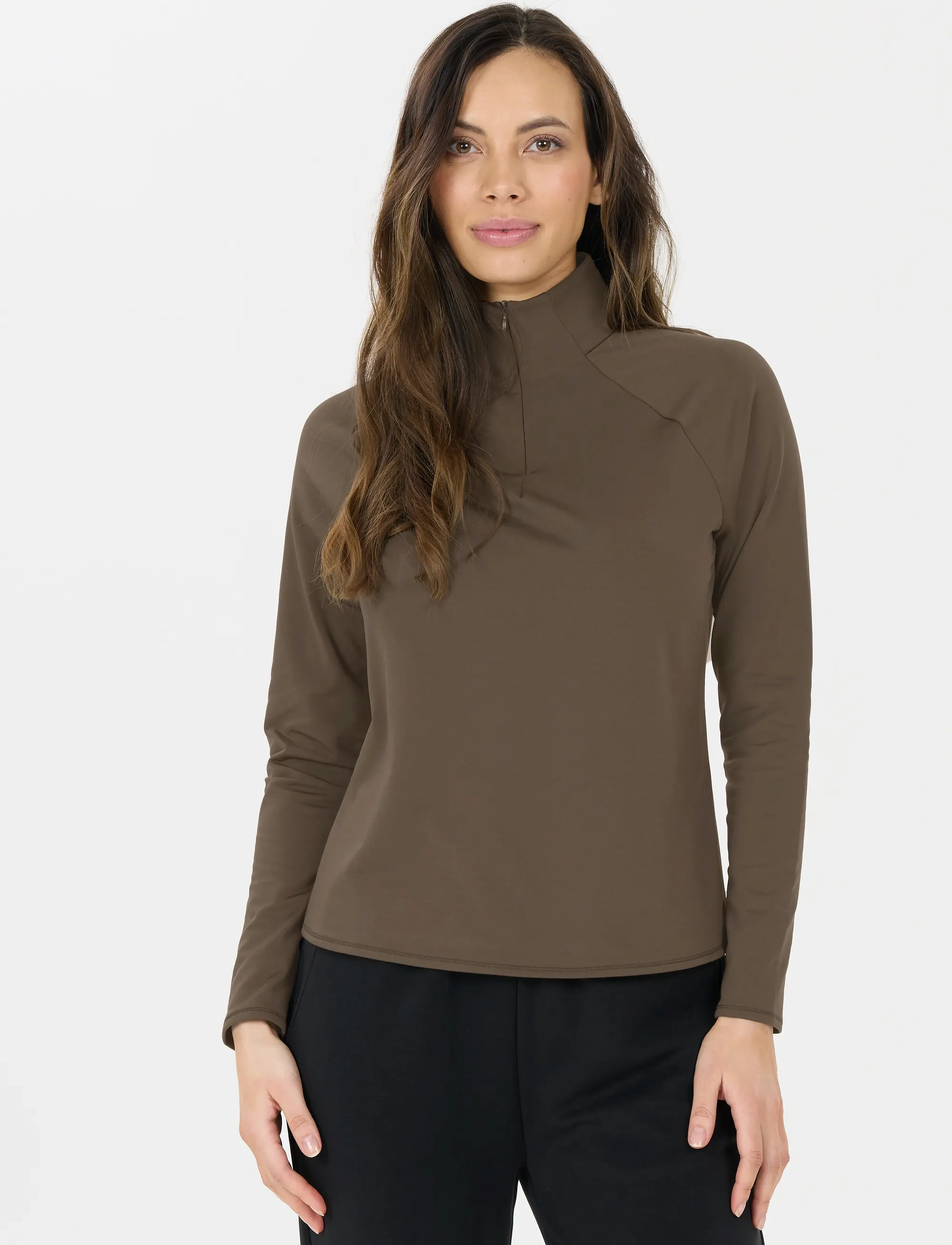 Athlecia Milian W Midlayer, 34, Brown, Sport Base Layers > Sport Base Layer Overdele, Dame