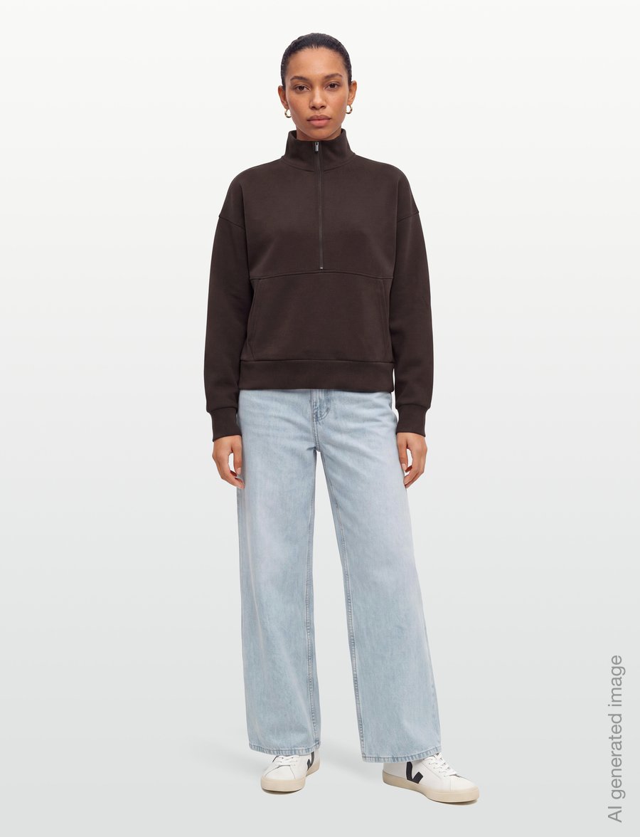 Athlecia - Jillnana W Half Zip - sweatshirts - chocolate torte - 0