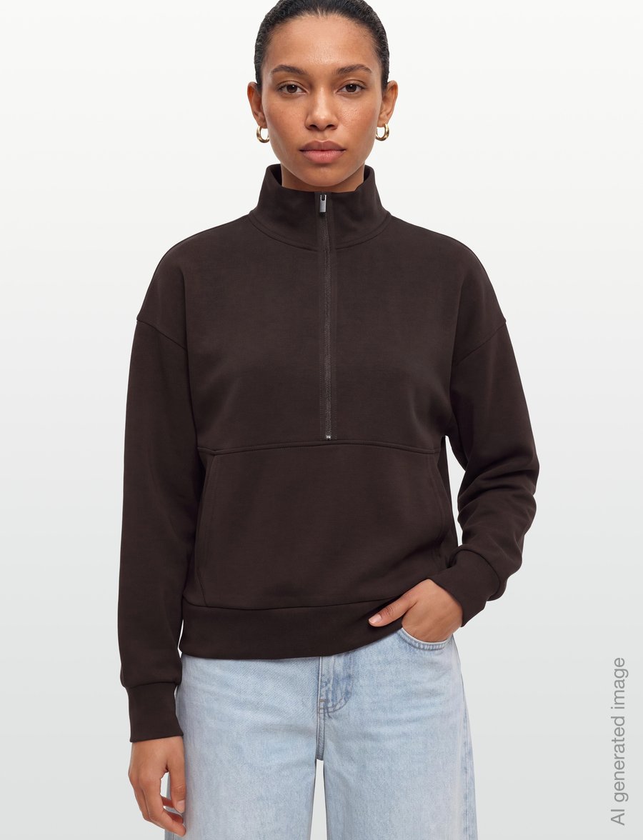 Athlecia - Jillnana W Half Zip - sweatshirts - chocolate torte - 3