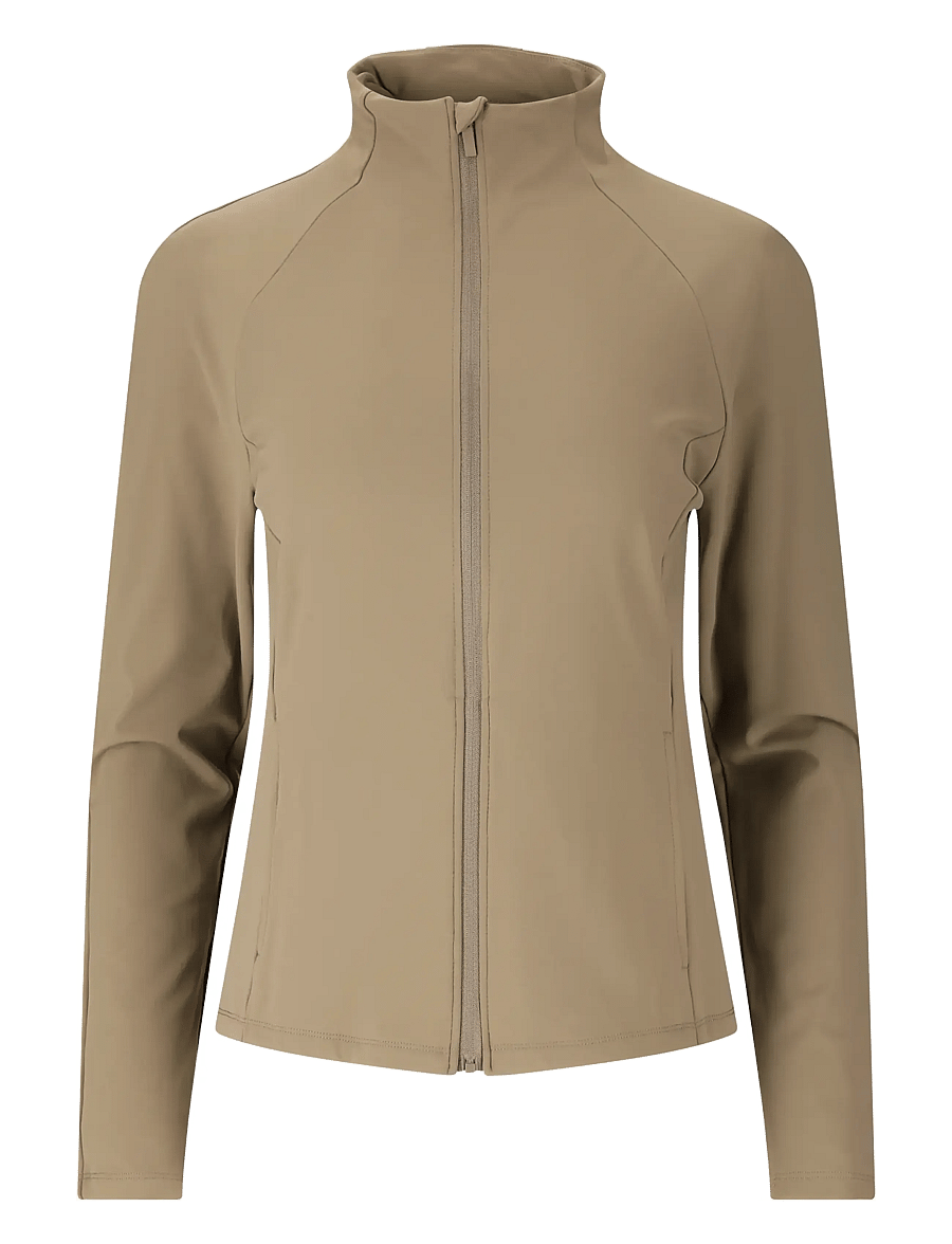Athlecia - Emarri W Full Zip - overdele - greige - 0