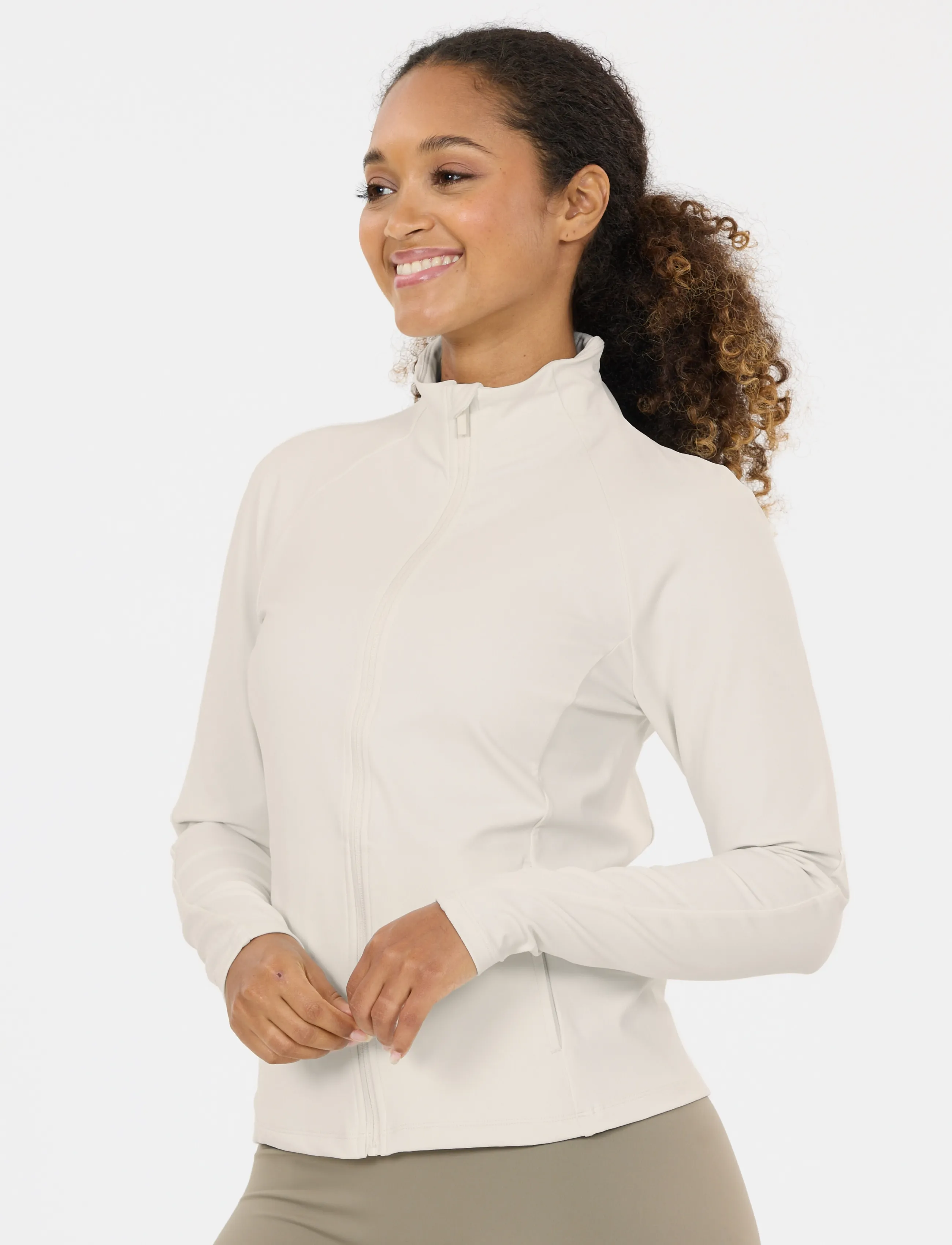 Athlecia Emarri W Full Zip, 46, Cream, Sport Jackets > Sport Training Jackets, Dame