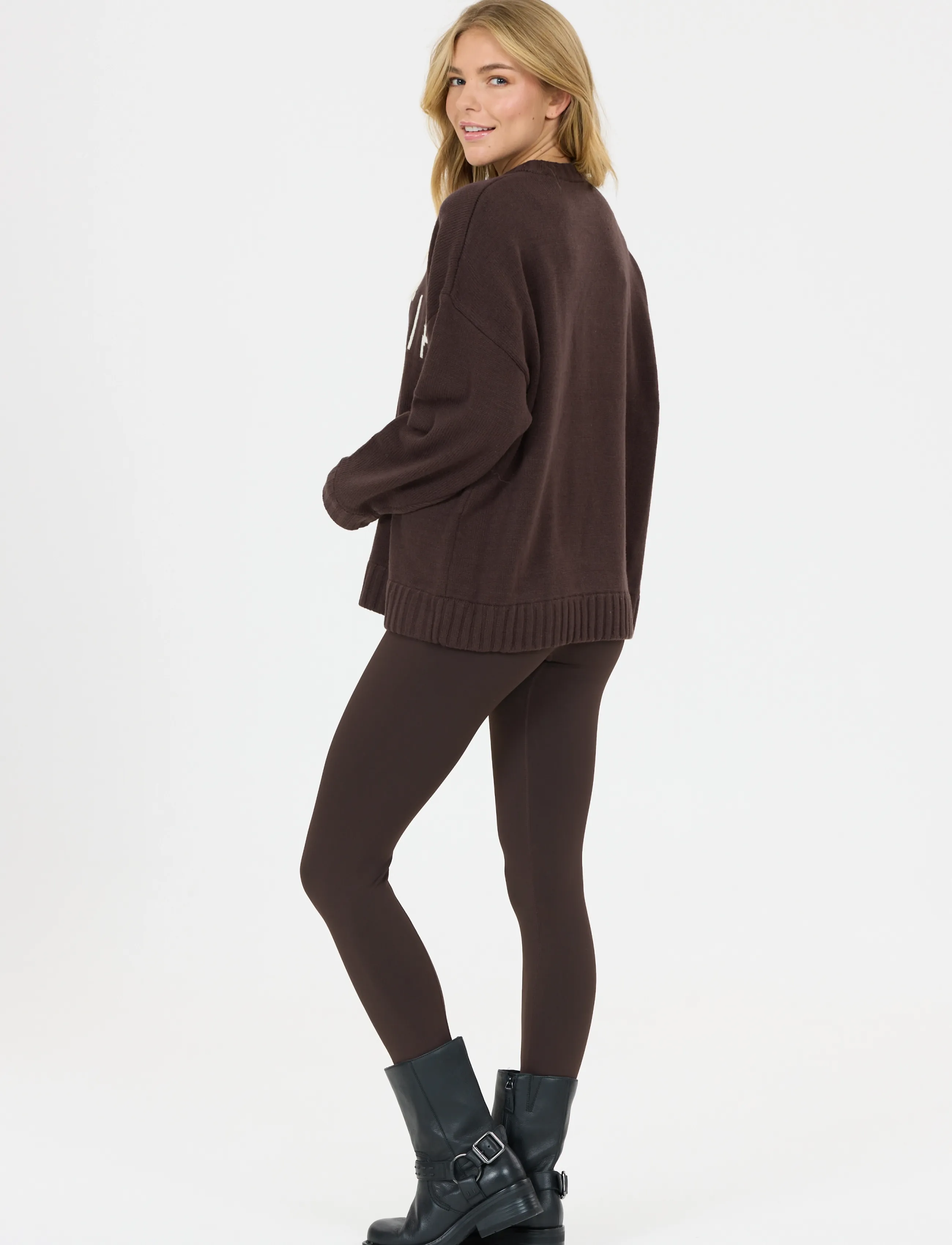 Athlecia Lyda W Knitted Crew Neck stickade tröjor dam – bild 4