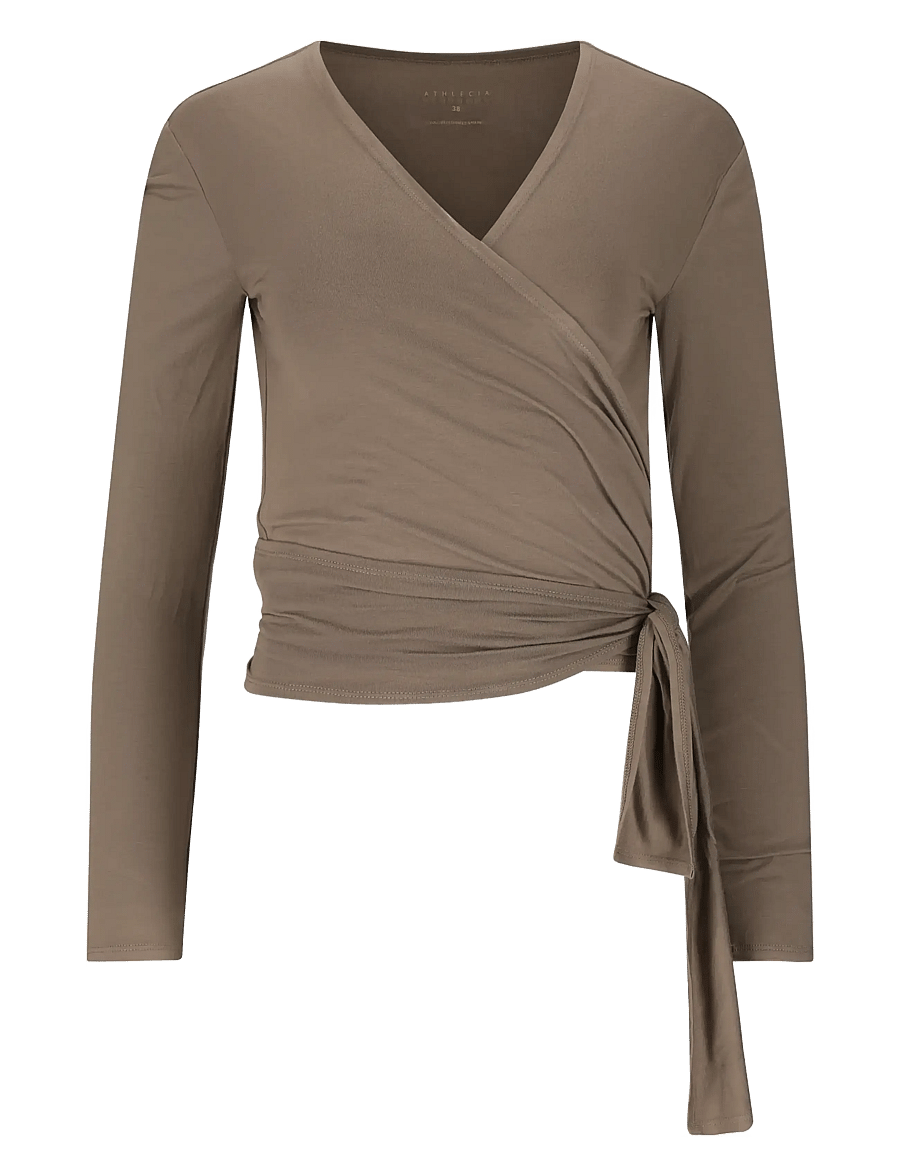Athlecia - Walyn W Wrap Blouse - crop-tops - greige - 0