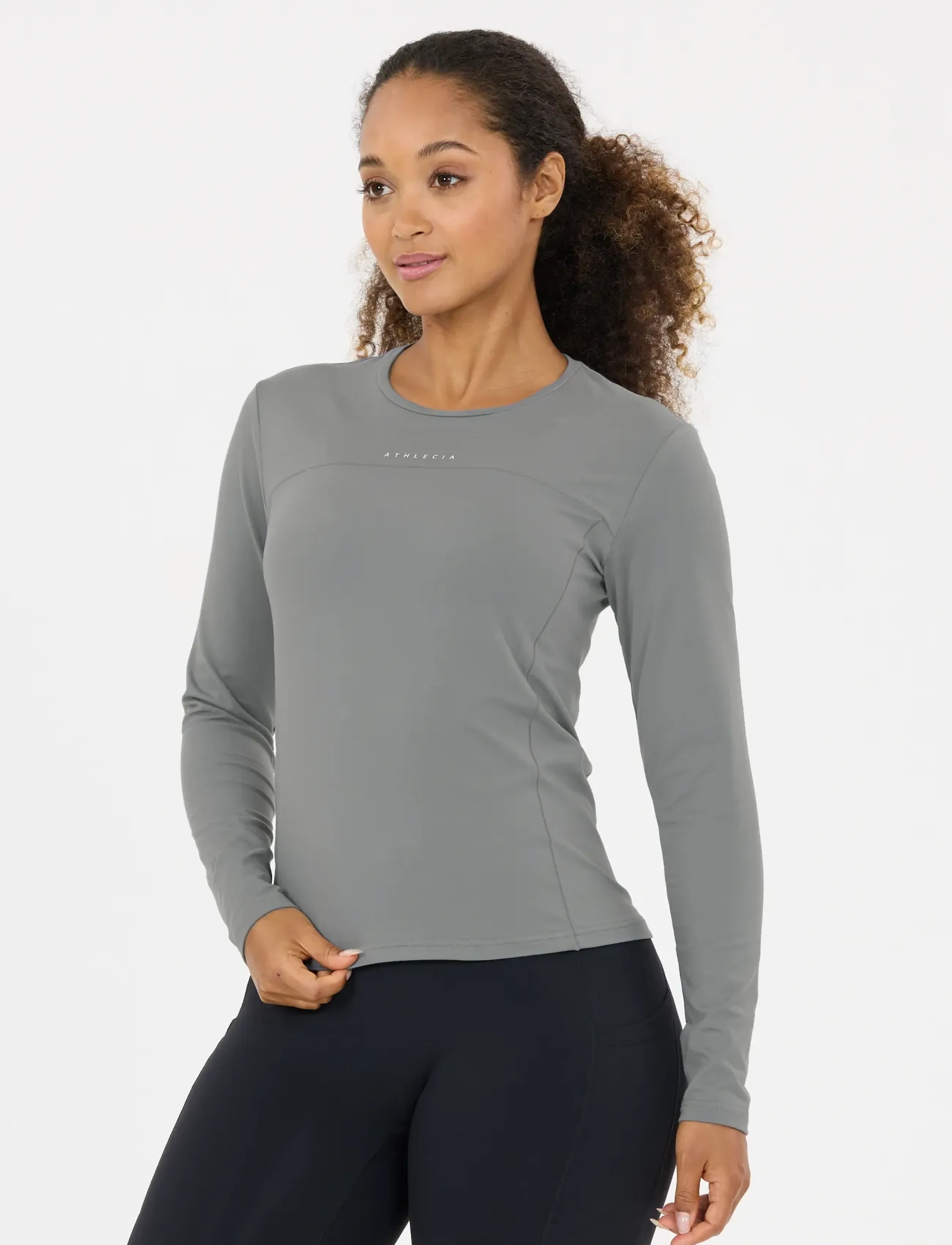 Athlecia Lonny W Ls Tee, 38, Sports Oberteile & T-shirts, Grau - Sport Long Sleeve Oberteile, Frauen