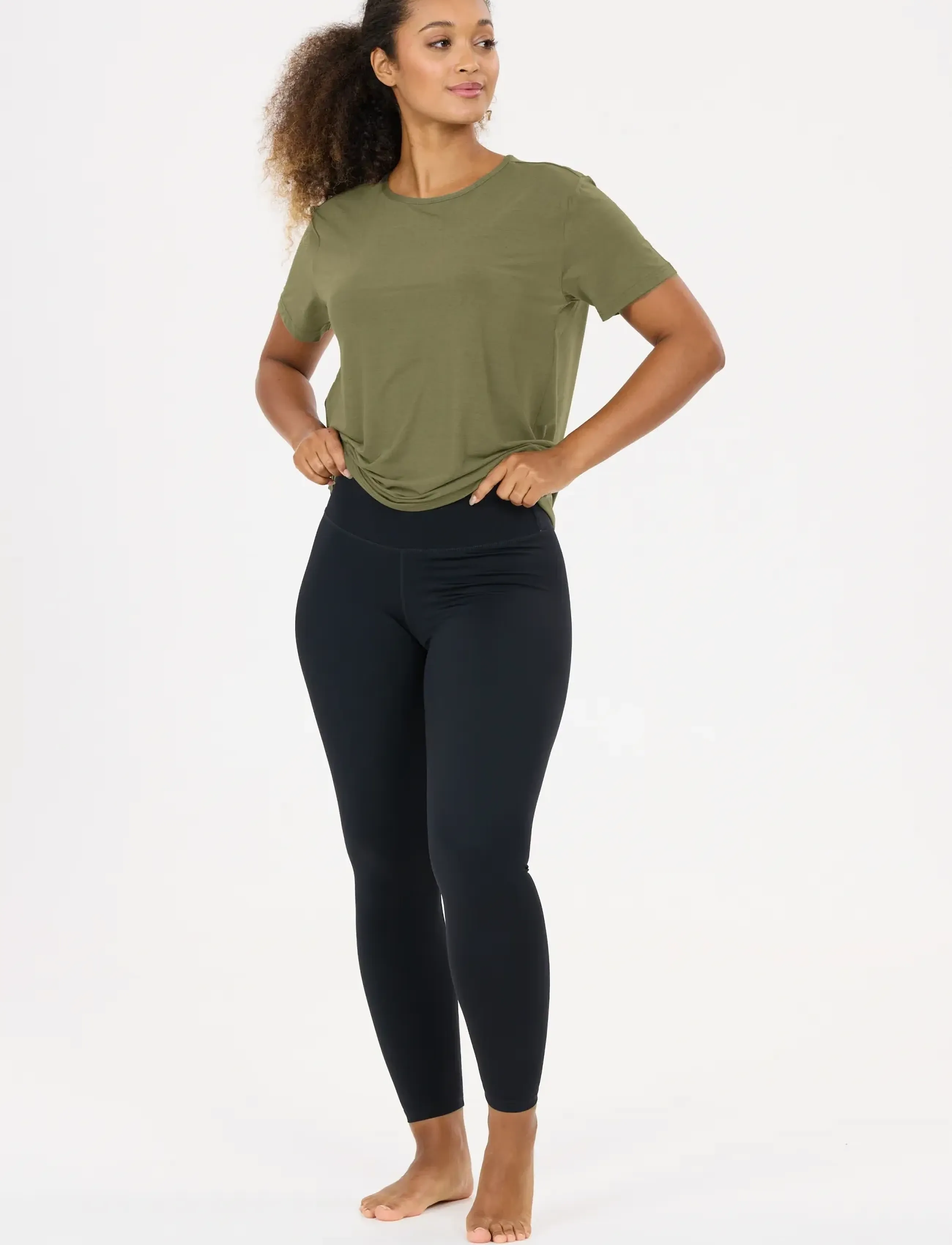 Athlecia - Lizzy V2 W Slub SS Tee - t-särgid - dusty olive - 2