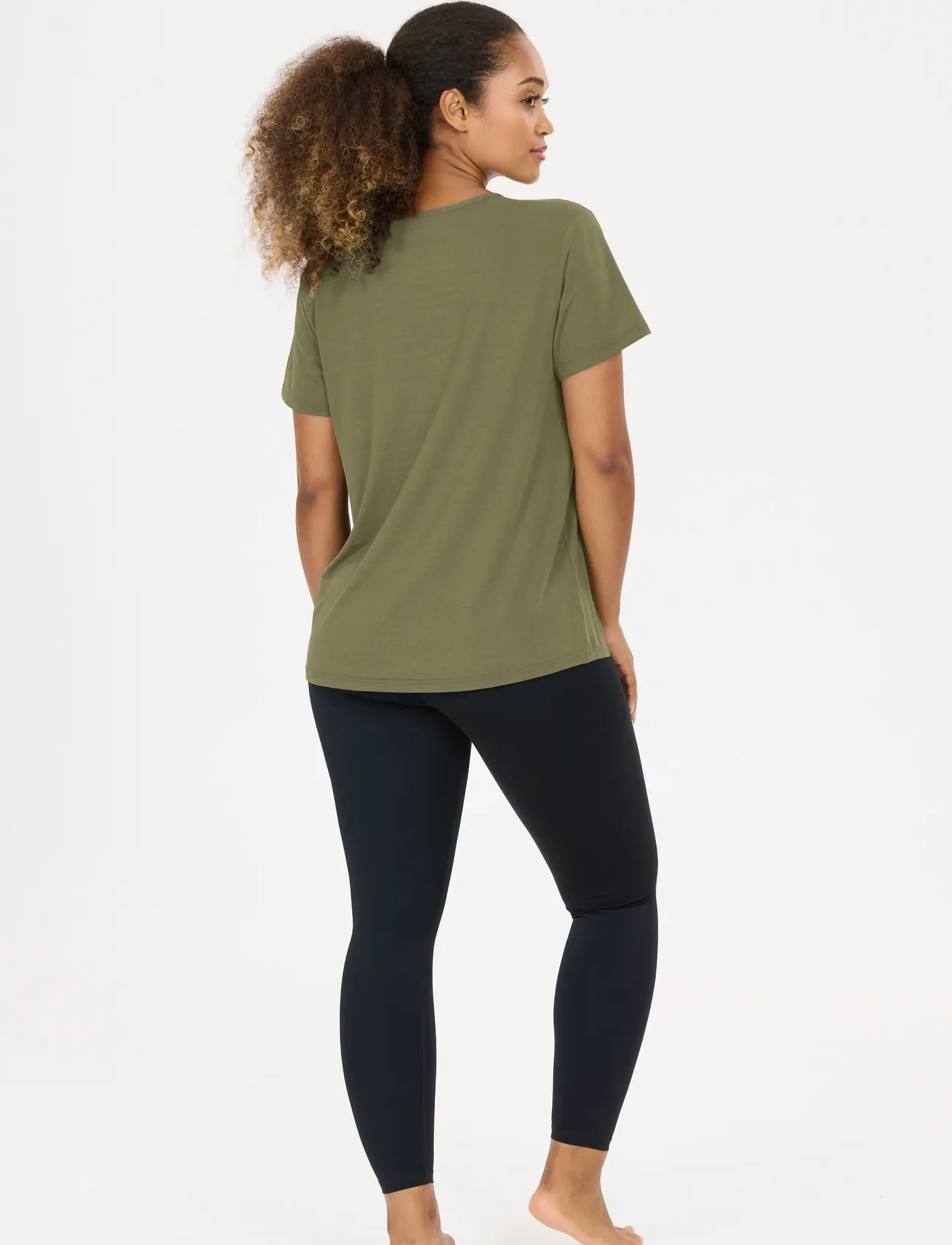 Athlecia - Lizzy V2 W Slub SS Tee - t-särgid - dusty olive - 3