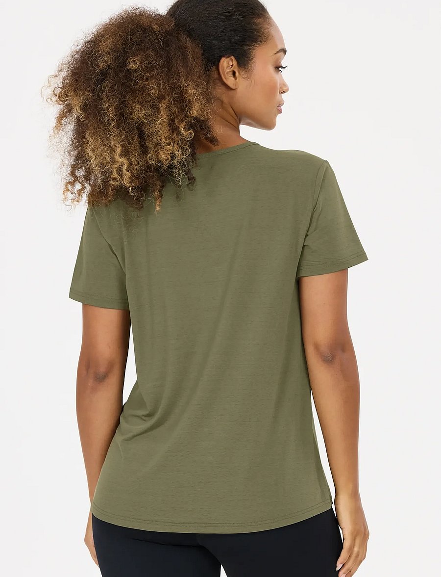 Athlecia - Lizzy V2 W Slub SS Tee - t-särgid - dusty olive - 5