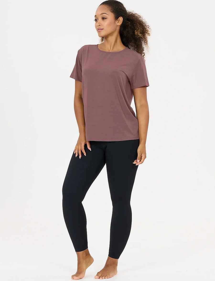 Athlecia - Lizzy V2 W Slub SS Tee - t-shirts - sparrow - 4