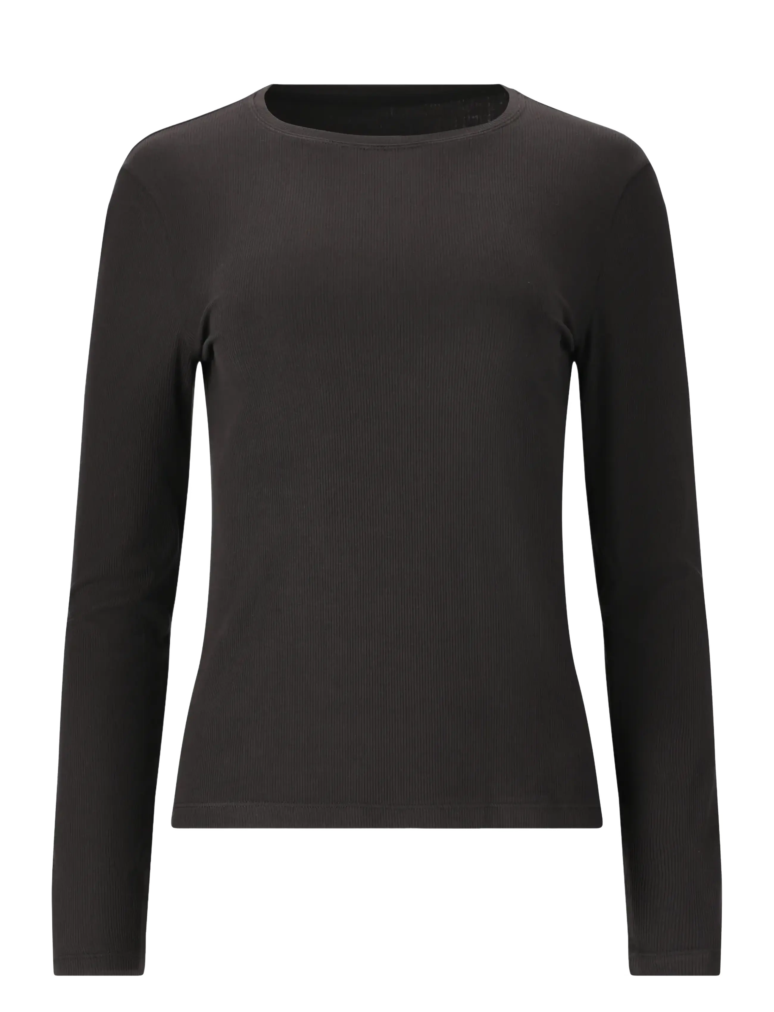 Athlecia Tinashe V2 W Rib LS Tee - Langarmshirts - BLACK / black
