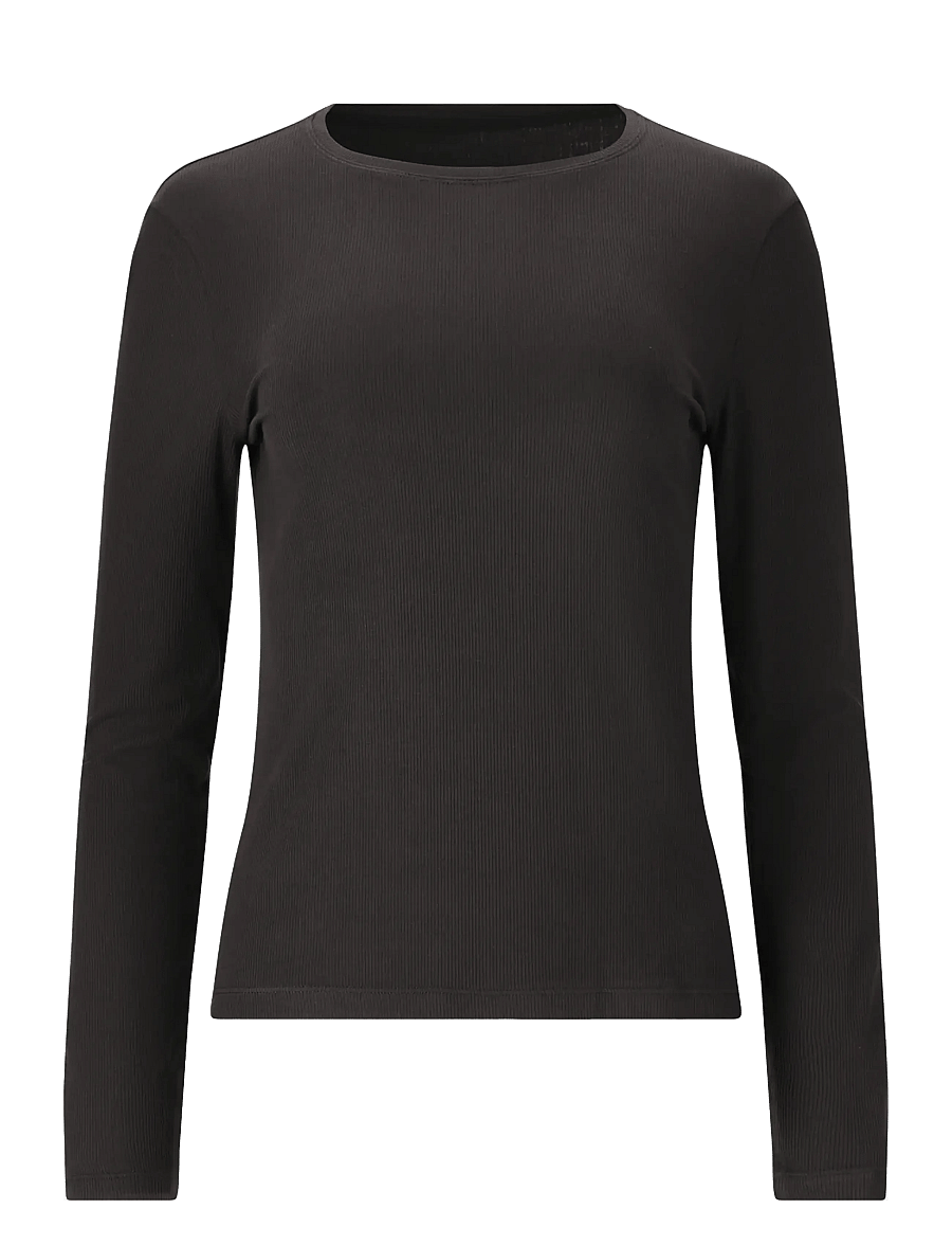 Athlecia - Tinashe V2 W Rib LS Tee - langarmshirts - black - 0