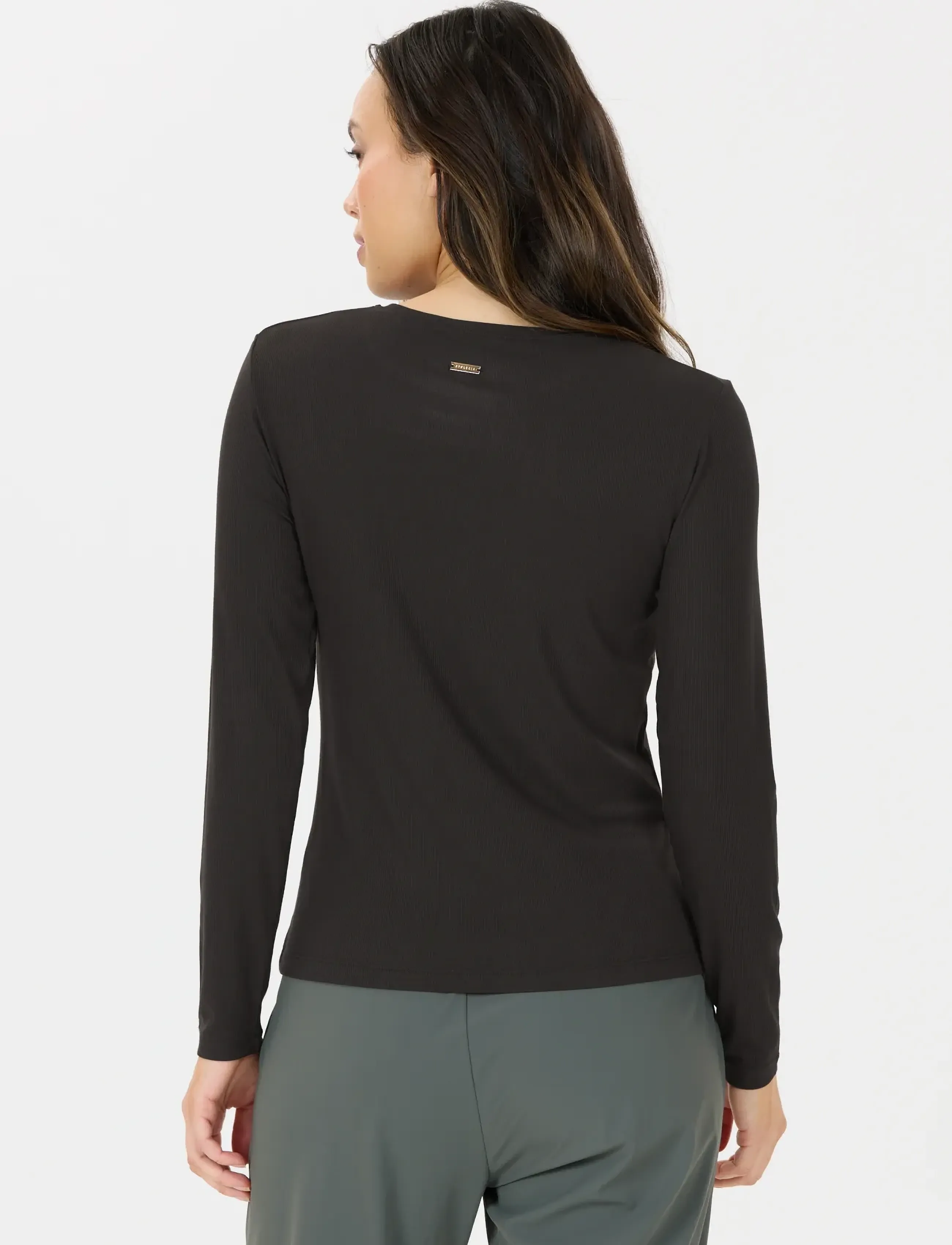 Athlecia - Tinashe V2 W Rib LS Tee - langarmshirts - black - 5