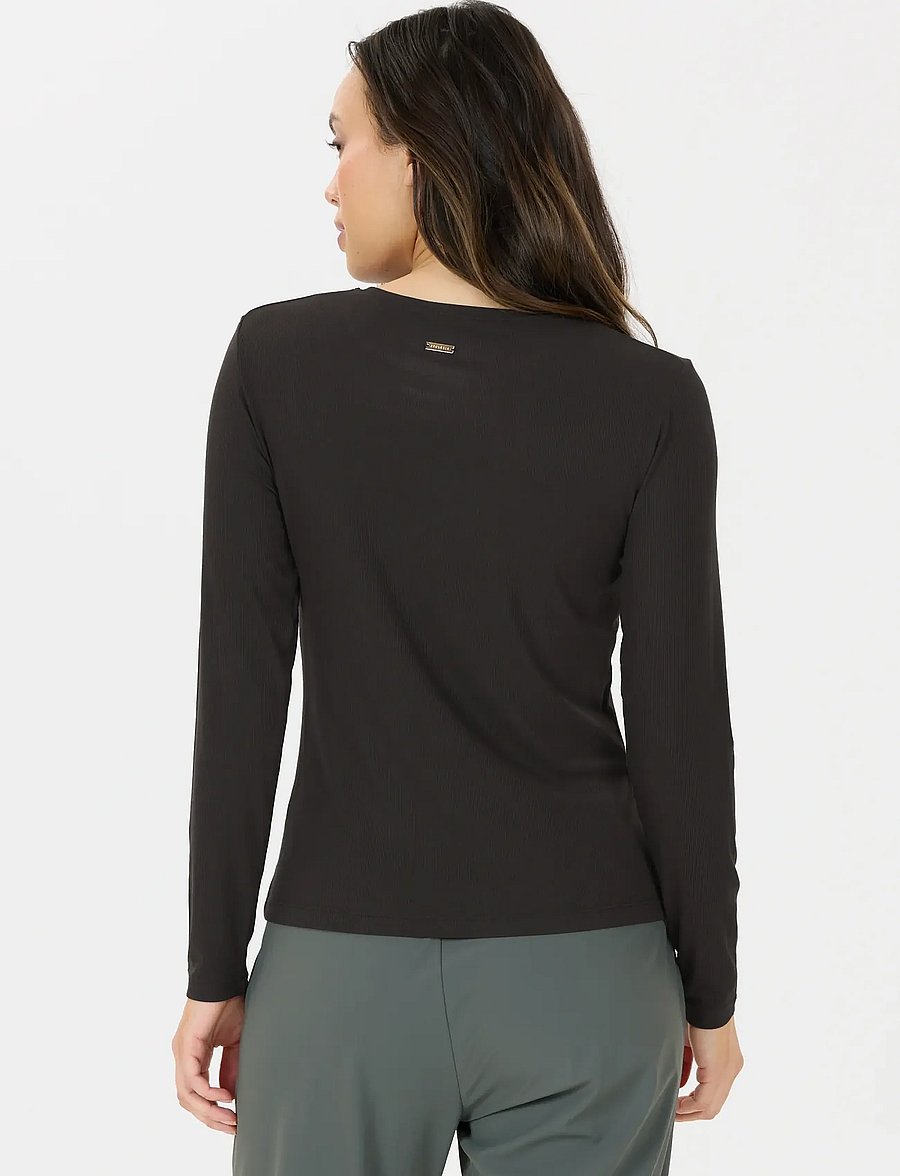 Athlecia - Tinashe V2 W Rib LS Tee - langarmshirts - black - 5