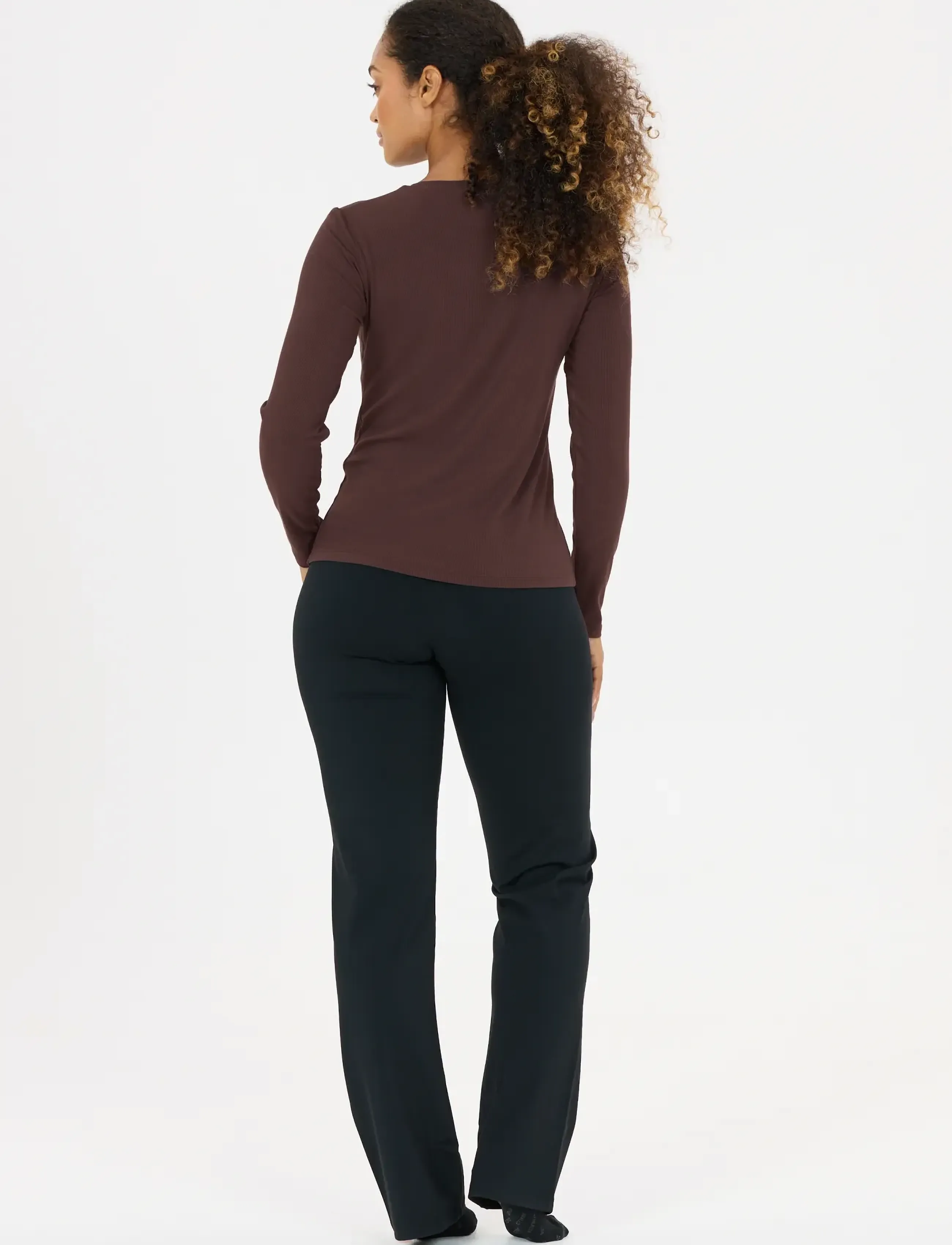 Athlecia - Tinashe V2 W Rib LS Tee - pikkade varrukatega alussärgid - chocolate torte - 3