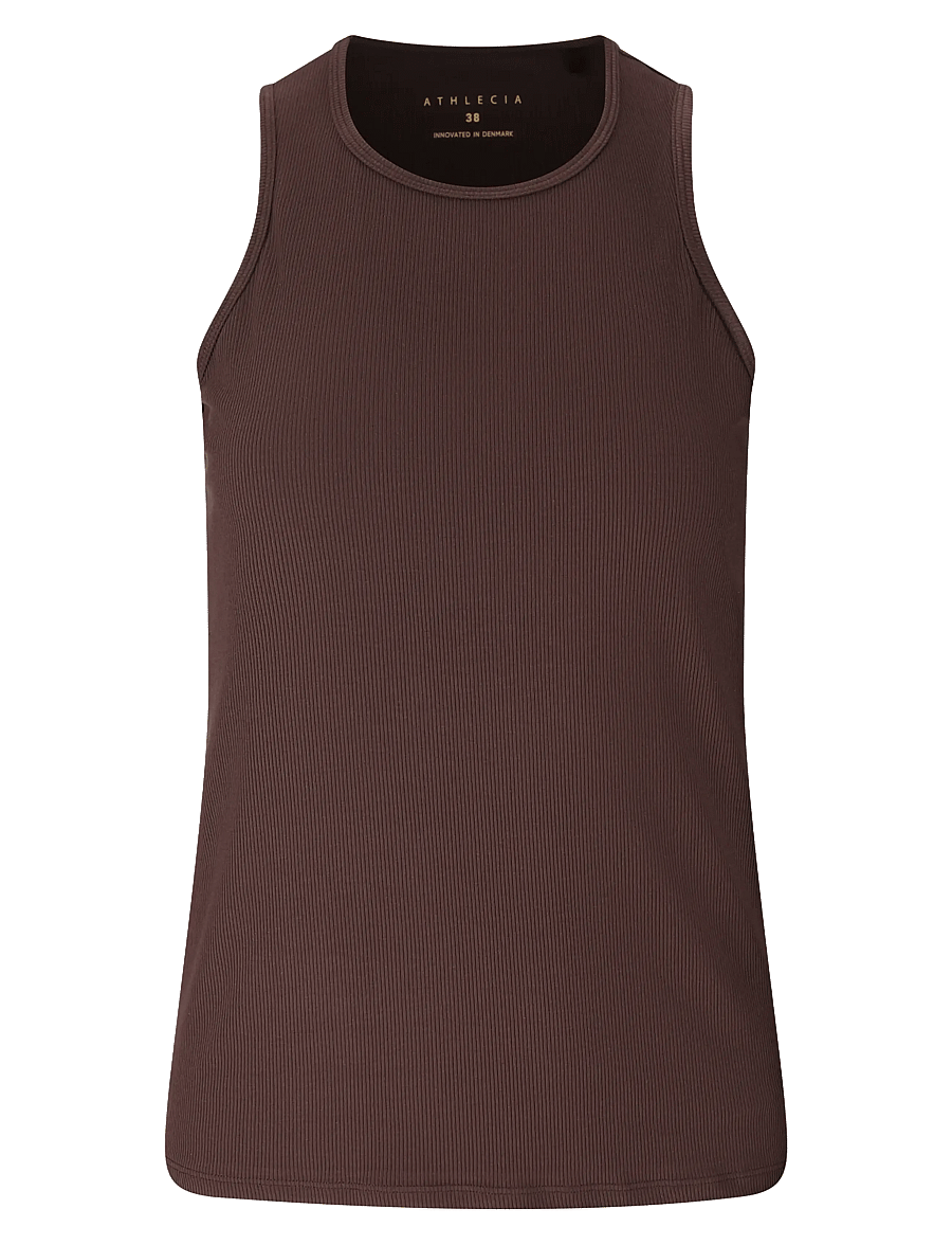 Athlecia - Tinashe V2 W Halterneck Rib Top - tank tops - chocolate torte - 1