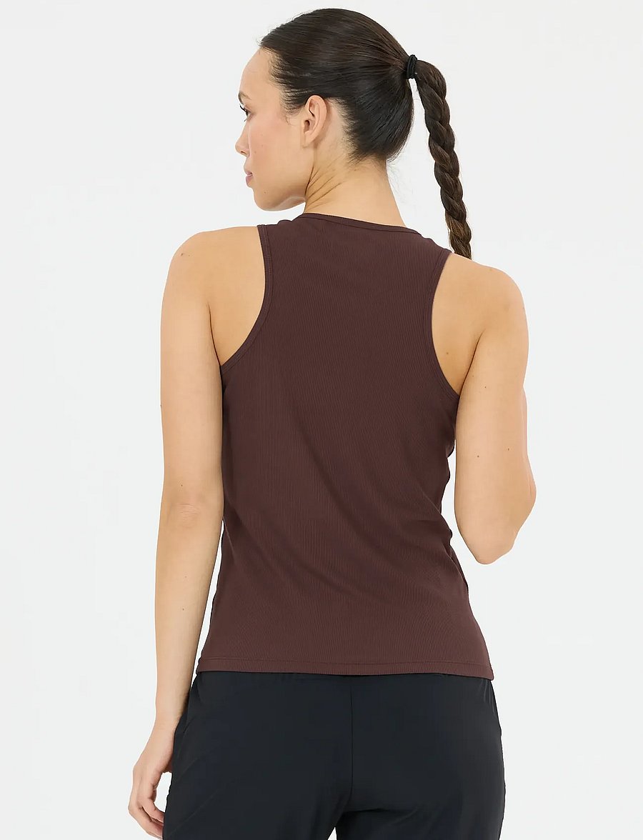 Athlecia - Tinashe V2 W Halterneck Rib Top - tank tops - chocolate torte - 3