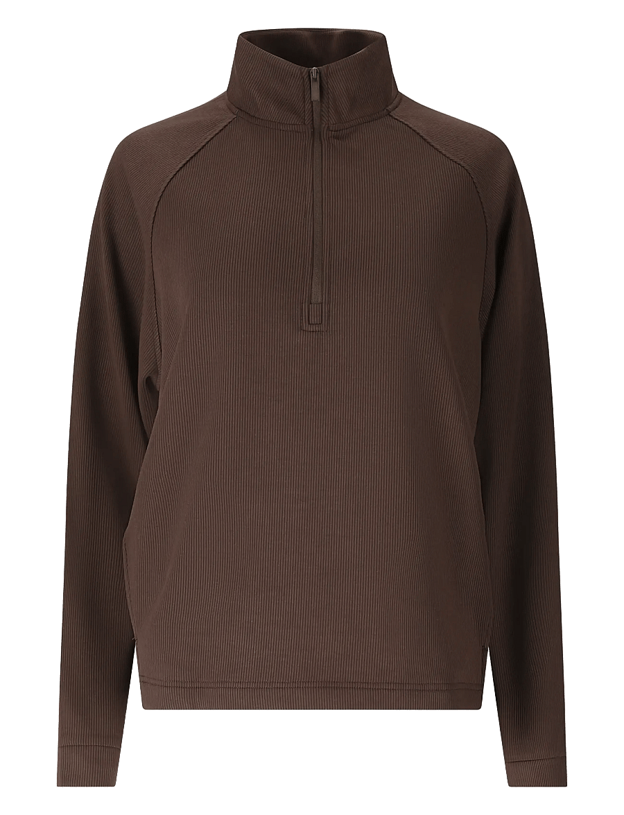 Athlecia - Franye W Half Zip - sweatshirts - chocolate torte - 1