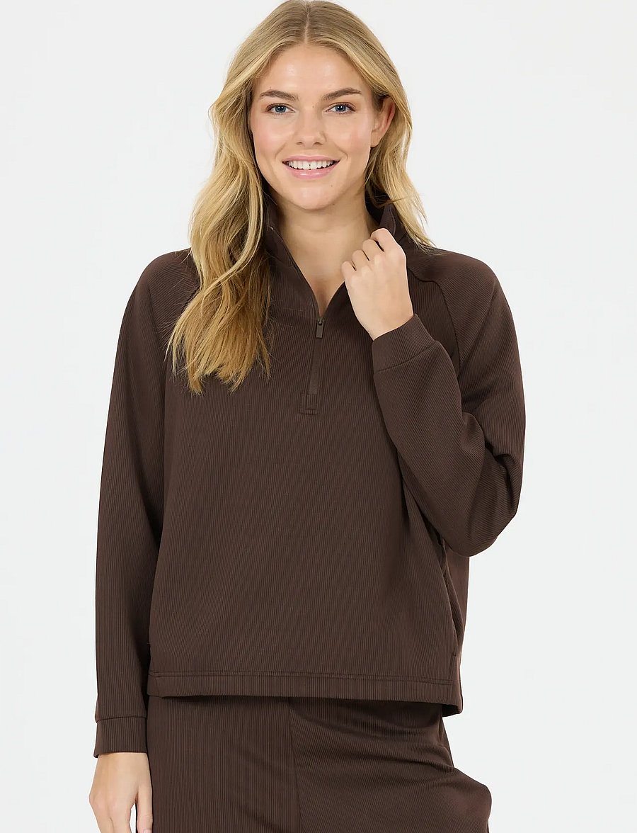 Athlecia - Franye W Half Zip - sweatshirts - chocolate torte - 5