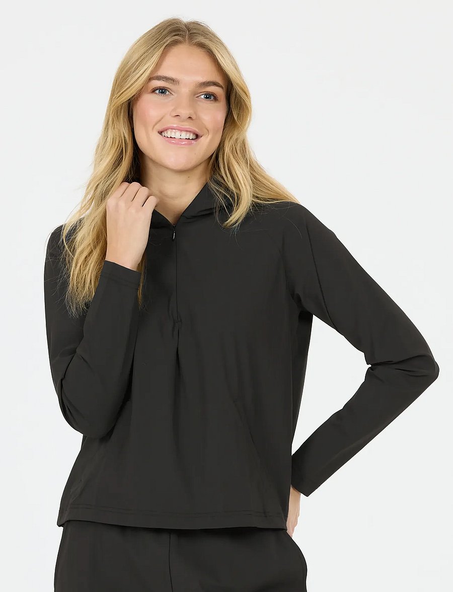 Athlecia - Amisa V2 W Stretch Hoody - huvtröjor - black - 0