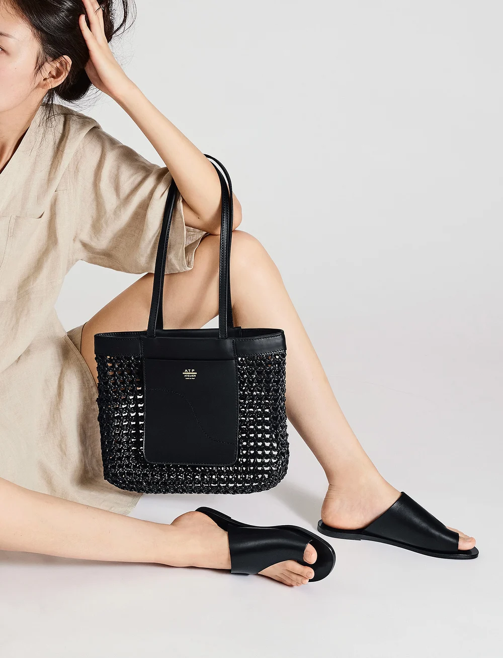 ATP Atelier - Rosa Black Vacchetta - flade sandaler - black - 0