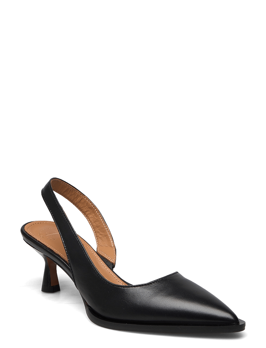 ATP Atelier - Desana Black Nappa - heeled slingbacks - black - 1