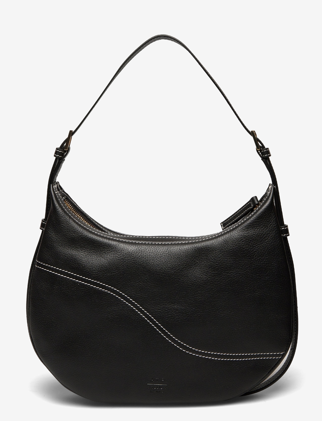 ATP Atelier - Liveri Black/Contrast Stitch Grained Calf - top handle tasker - black/contrast stitch - 1