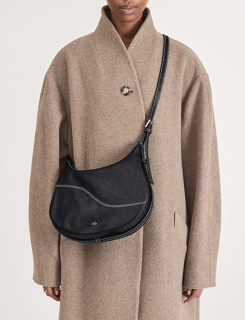 ATP Atelier - Liveri Black/Contrast Stitch Grained Calf - top handle tasker - black/contrast stitch - 5