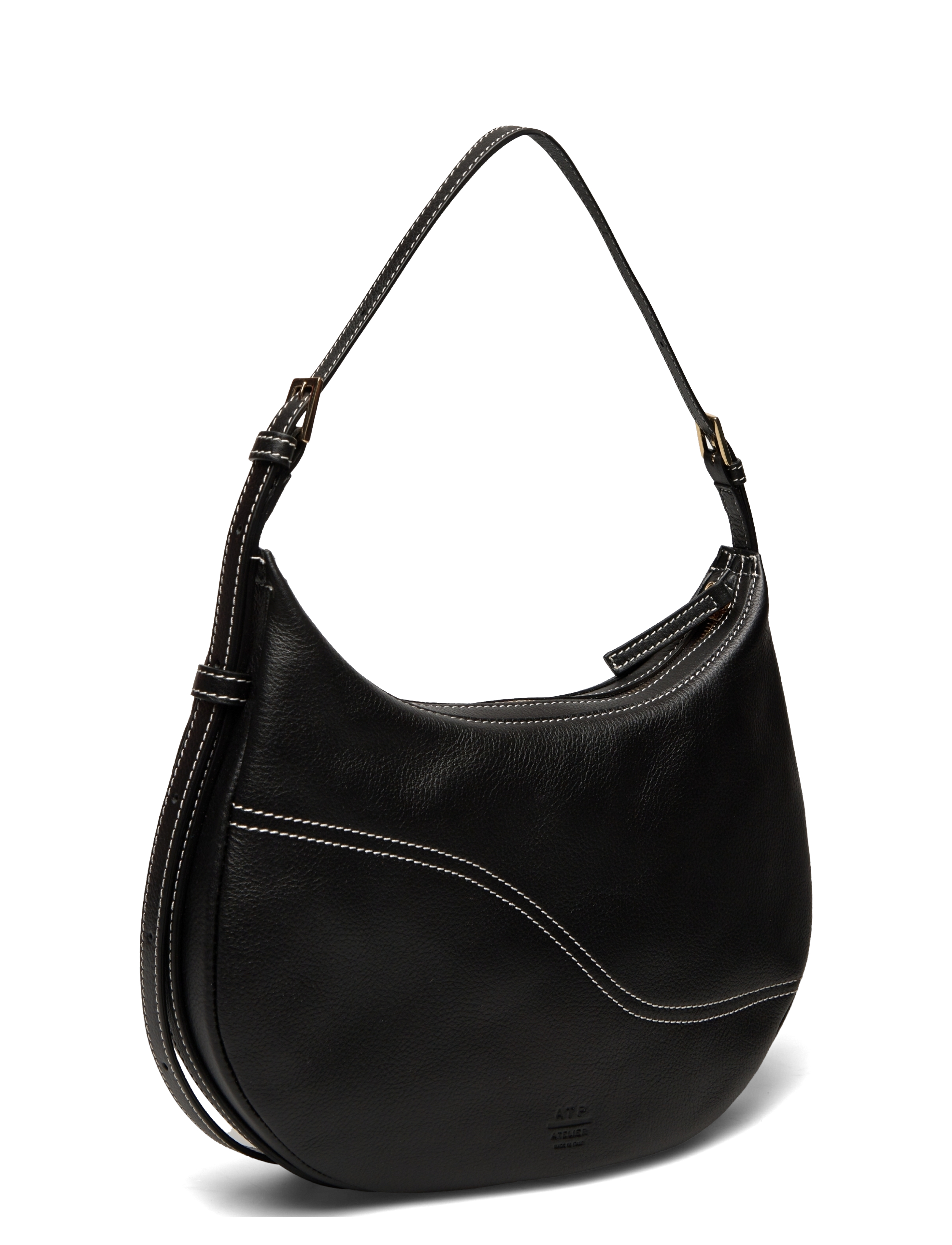 ATP Atelier - Liveri Black/Contrast Stitch Grained Calf - erilised sündmused - black/contrast stitch - 3