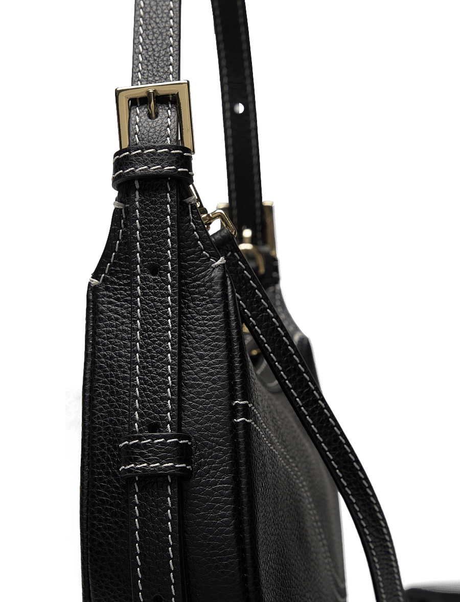 ATP Atelier - Silea Black/Contrast Stitch Grained Calf - torby na ramię - black/contrast stitch - 4