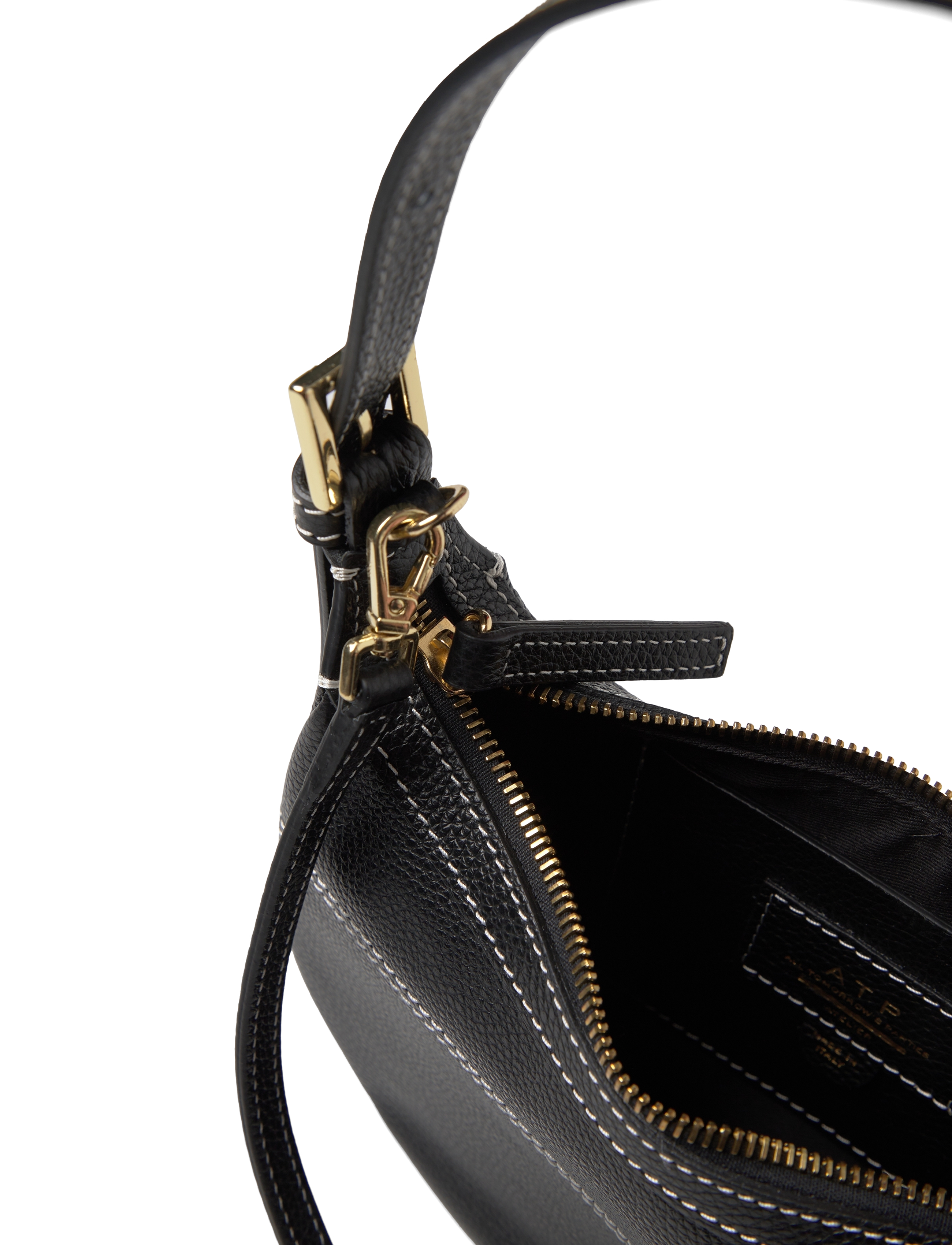 ATP Atelier - Silea Black/Contrast Stitch Grained Calf - modetrender - black/contrast stitch - 5