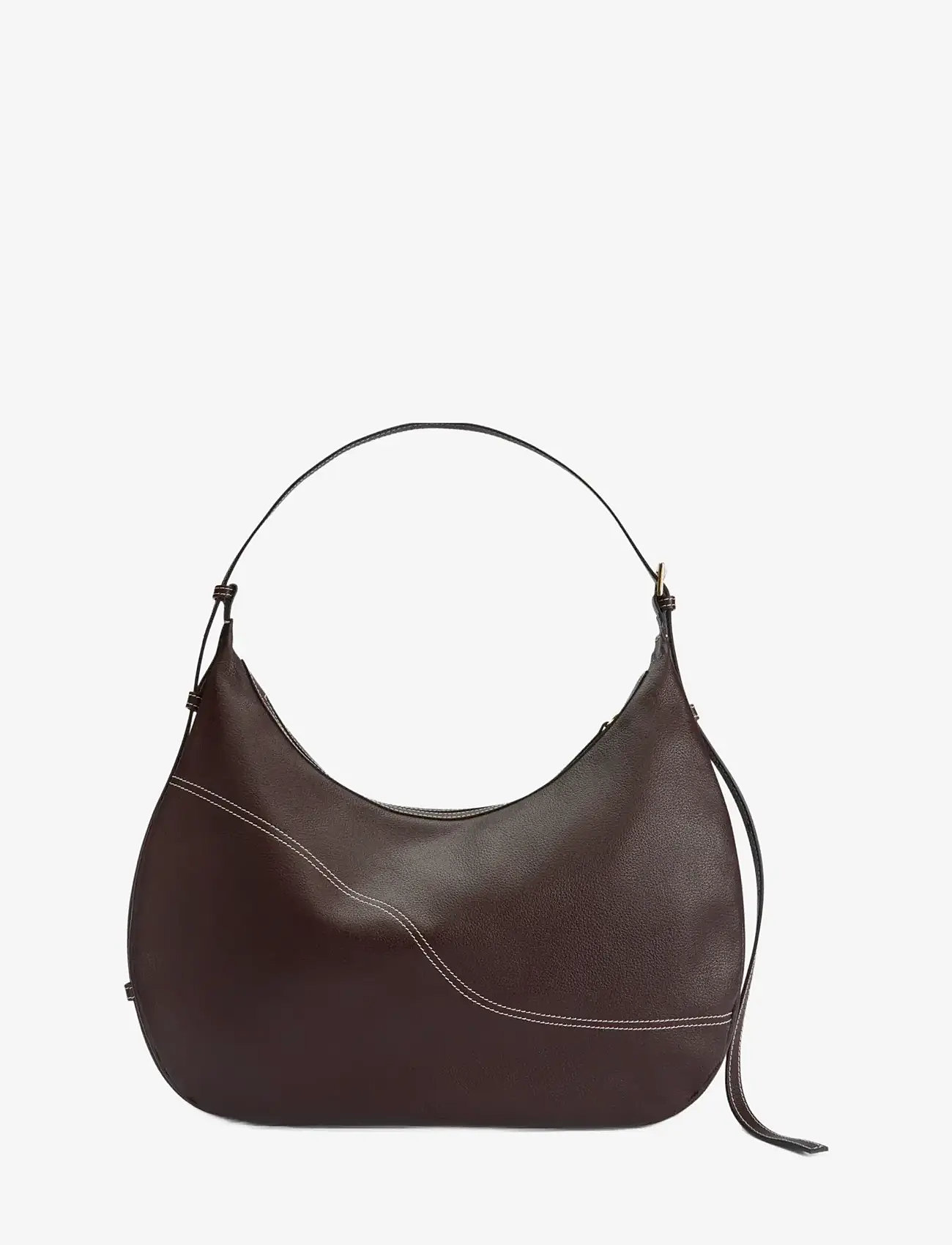 ATP Atelier - Potenza Walnut/Contrast Stitch Grained Calf - top handle - walnut/contrast stitch - 1