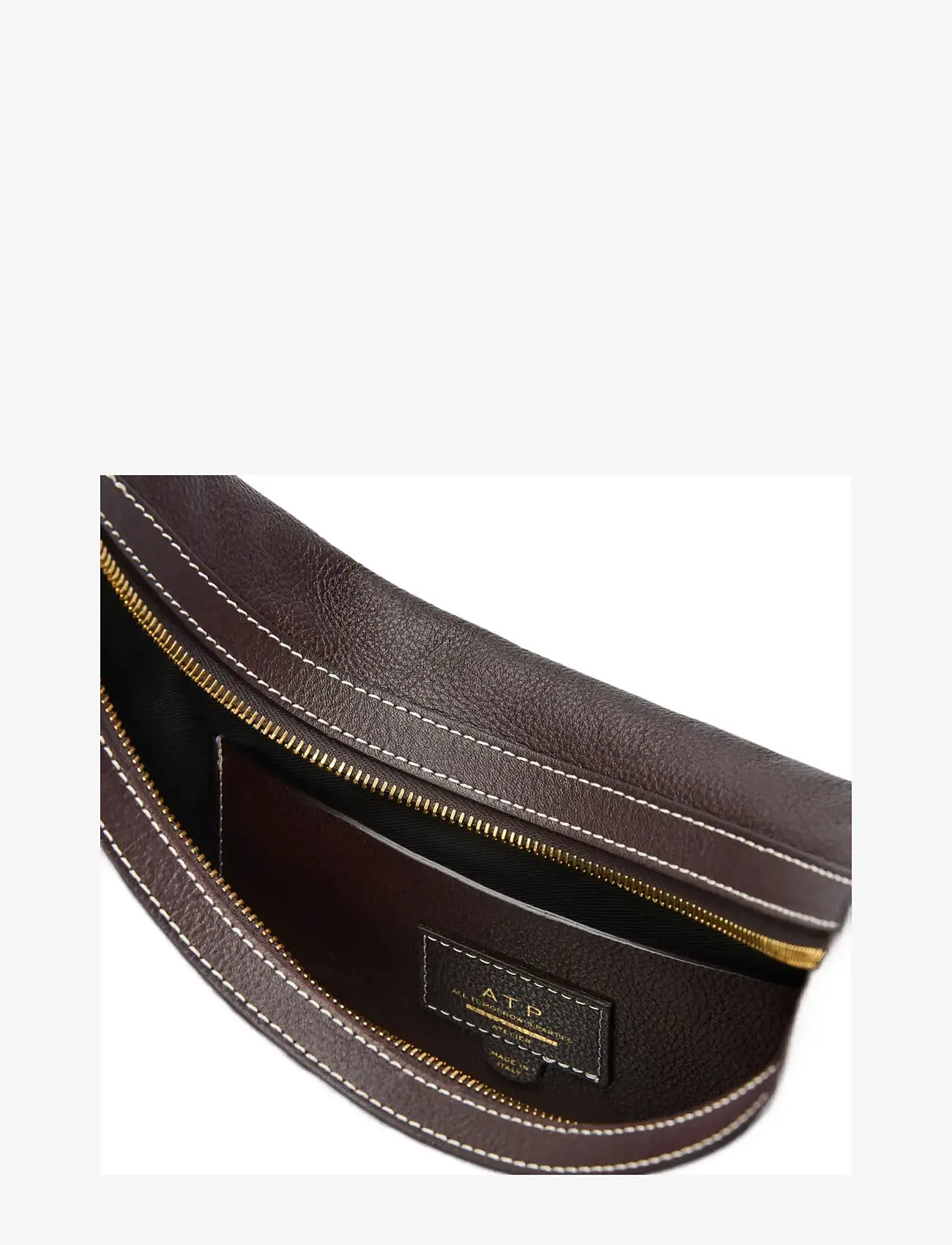 ATP Atelier - Potenza Walnut/Contrast Stitch Grained Calf - top handle - walnut/contrast stitch - 2