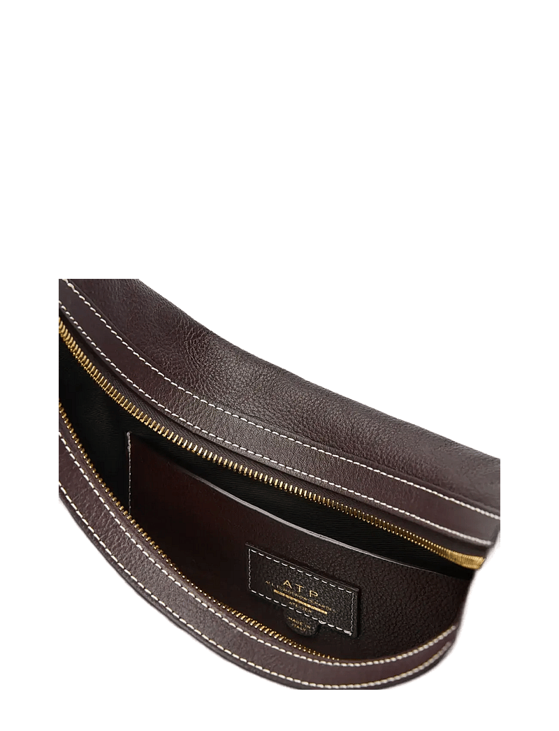 ATP Atelier - Potenza Walnut/Contrast Stitch Grained Calf - top handle - walnut/contrast stitch - 2