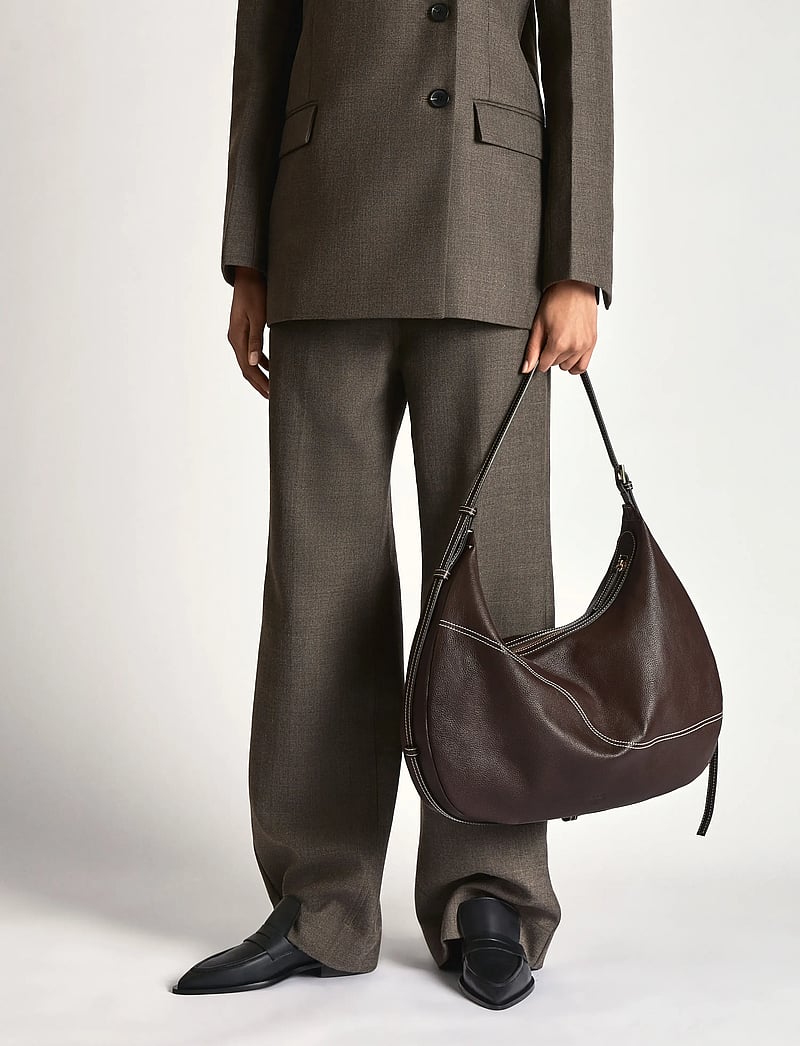 ATP Atelier - Potenza Walnut/Contrast Stitch Grained Calf - top handle - walnut/contrast stitch - 0