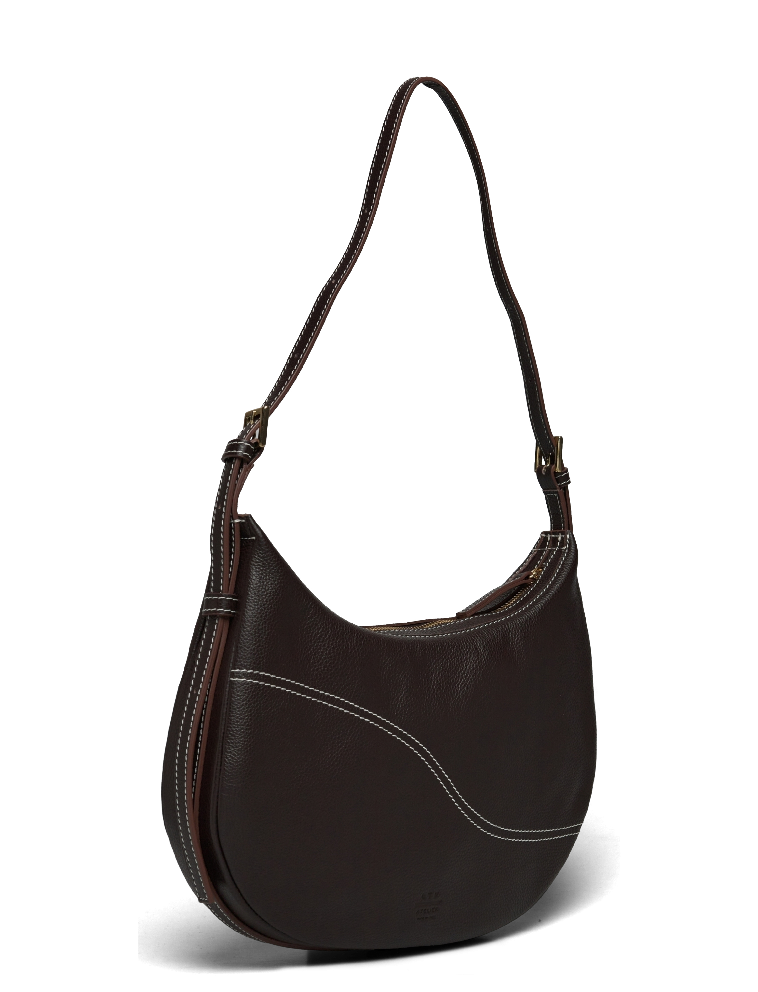 ATP Atelier - Liveri Walnut/Contrast Stitch Grained Calf - walnut/contrast stitch - 3
